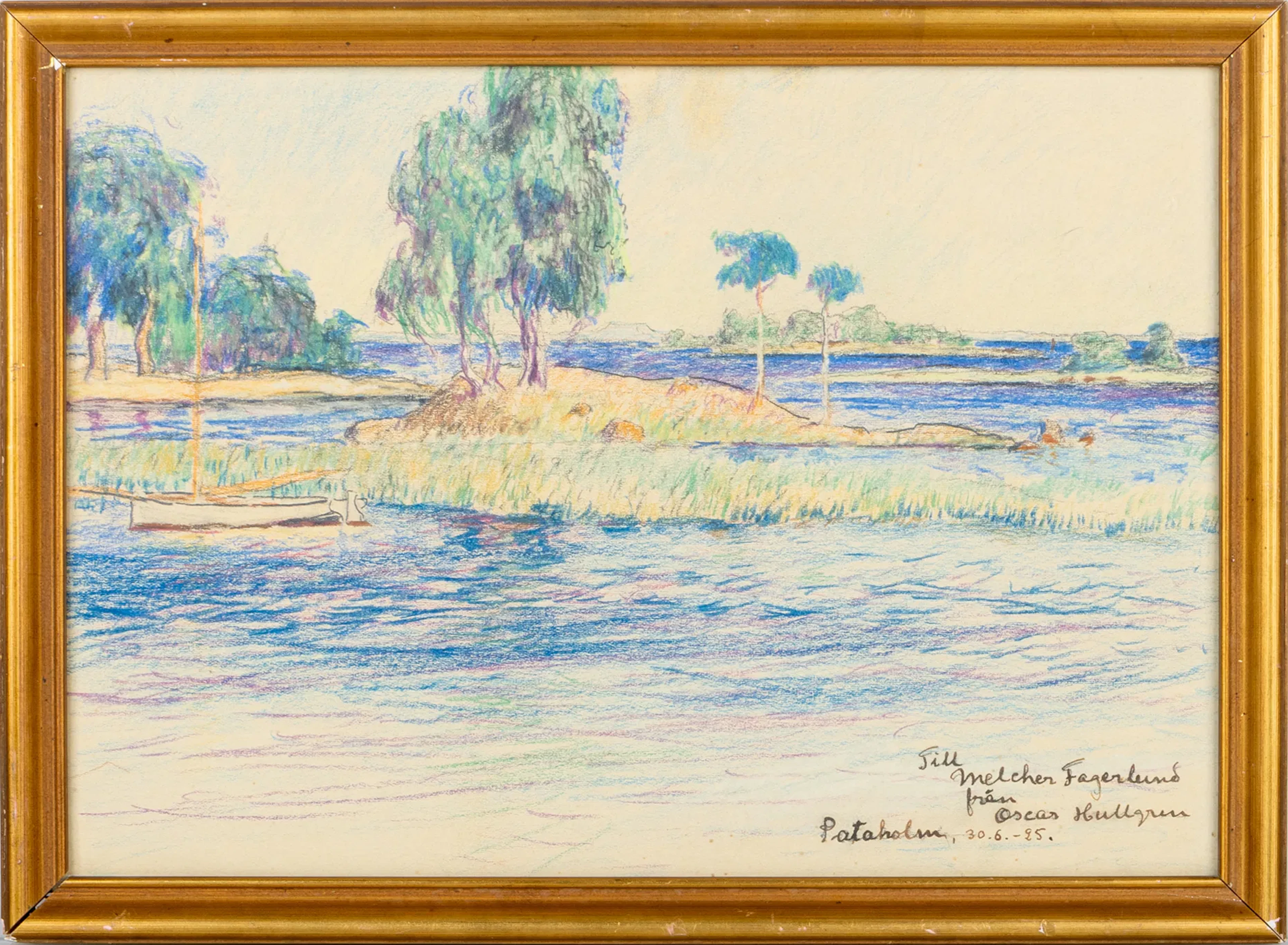 OSCAR HULLGREN (1869-1948), gesso su carta, firmato e datato Pataholm 25
