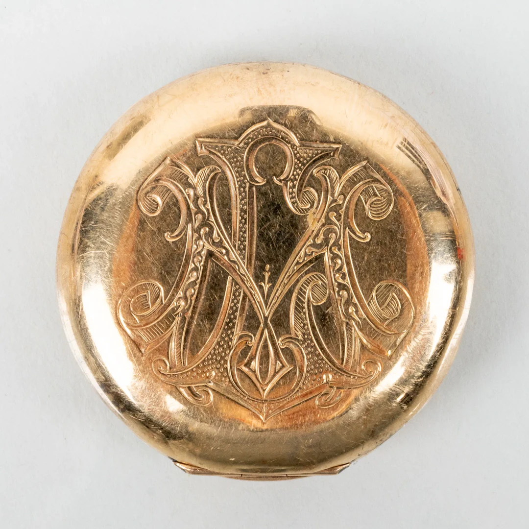 FICKURSBOETT, 14k guld, med monogram MA
