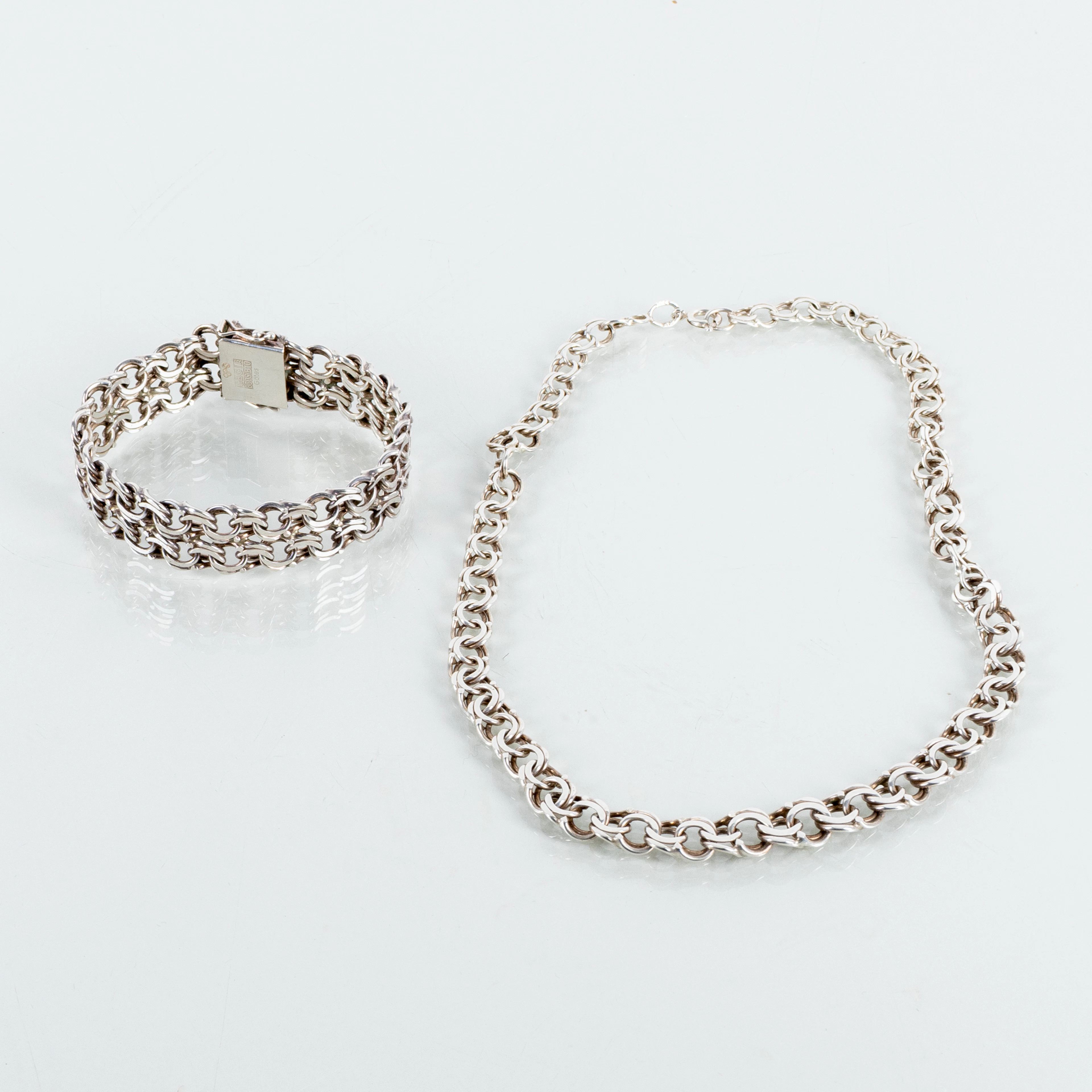 COLLIE E BRACCIALI, argento, seconda metà del XX secolo