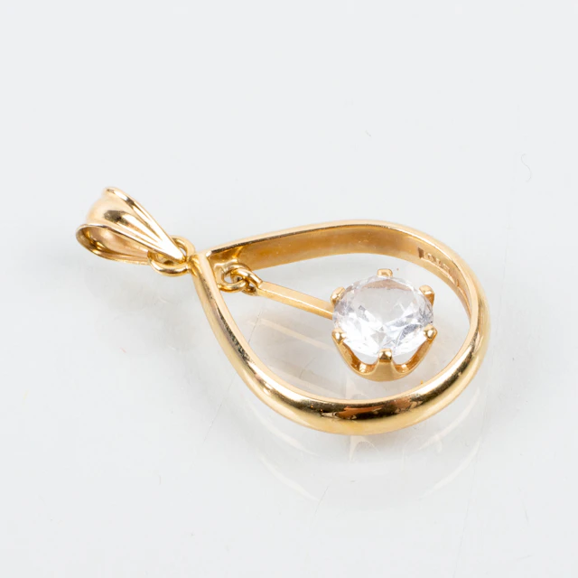 PENDANT, 18k gold, with white stone, GD & C, 1979