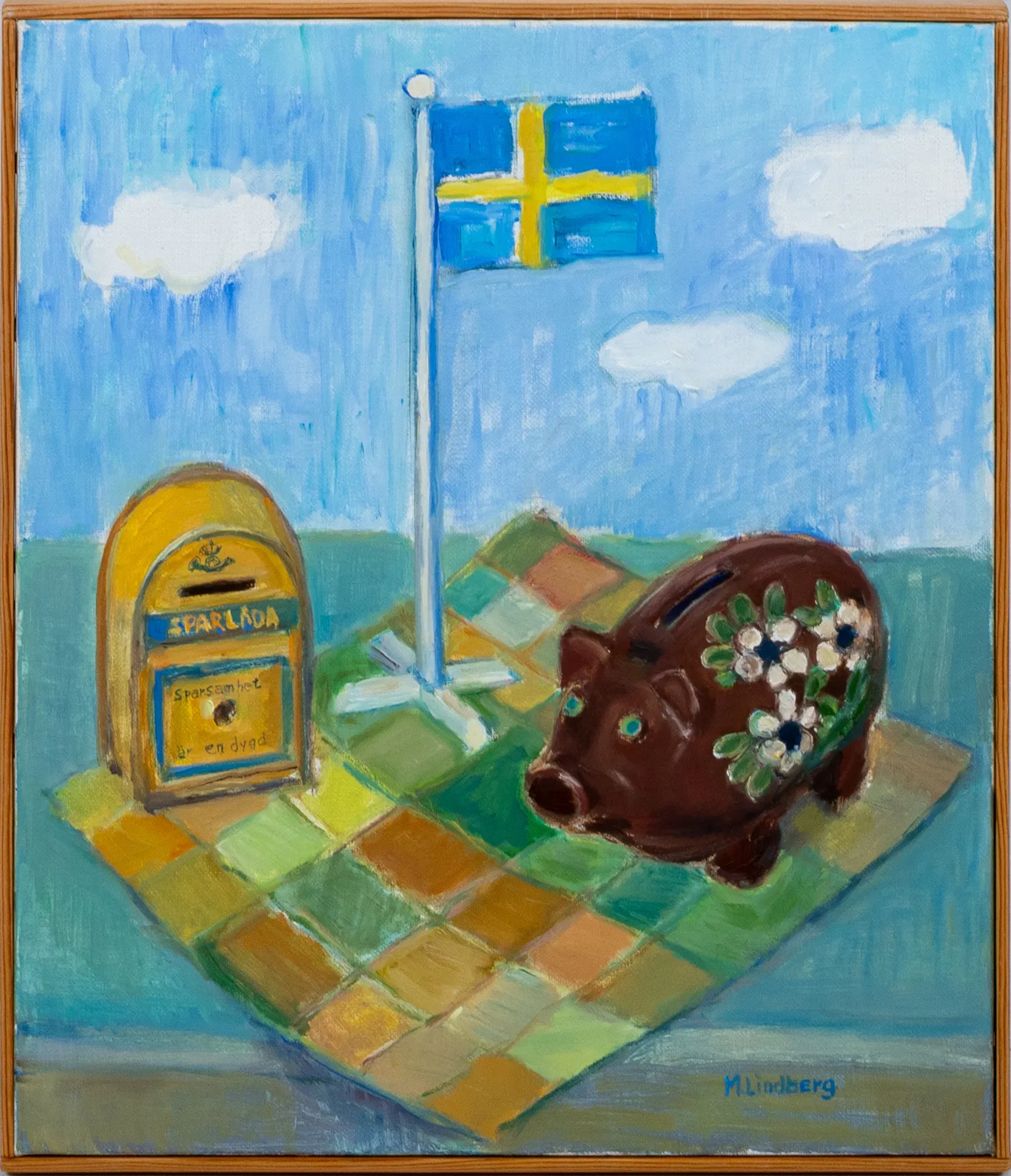 MARIA LINDBERG (nata ?), olio su tela, firmata