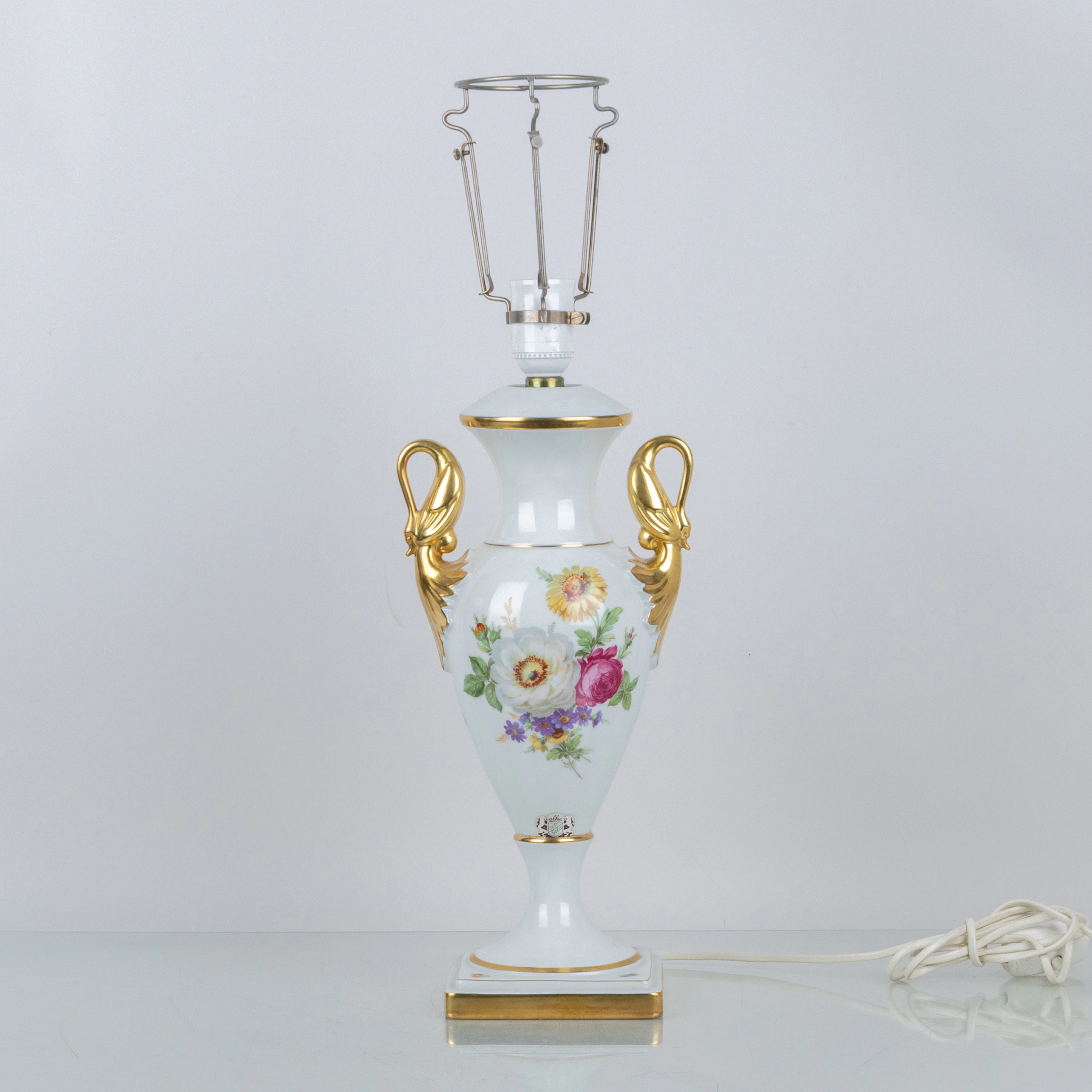 TABLE LAMP, porcelain, Bavaria, Germany, mid-20th century