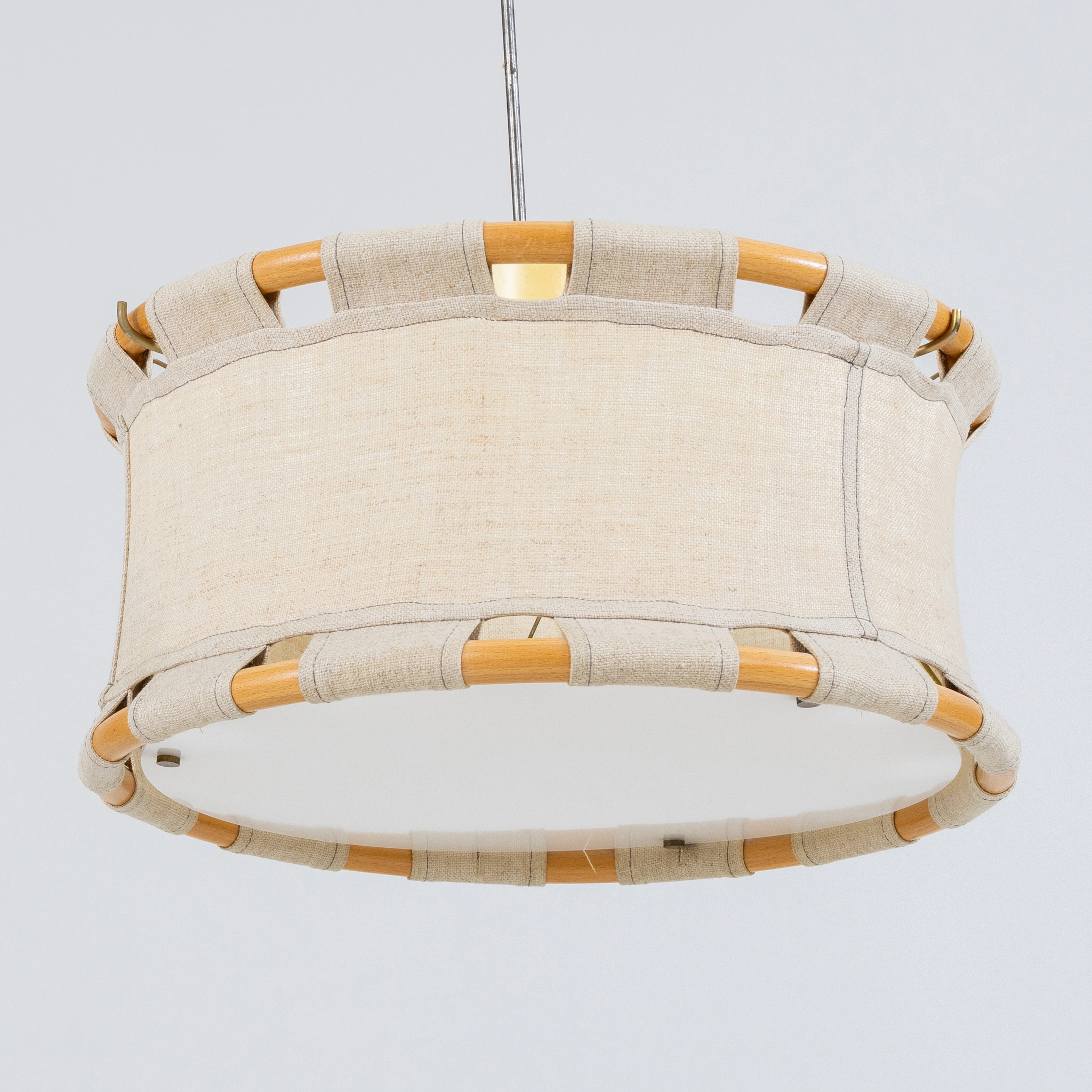 ANNA EHRNER, une lampe de plafond, bois et textile, Ateljé Lyktan, Åhus, années 1970/80