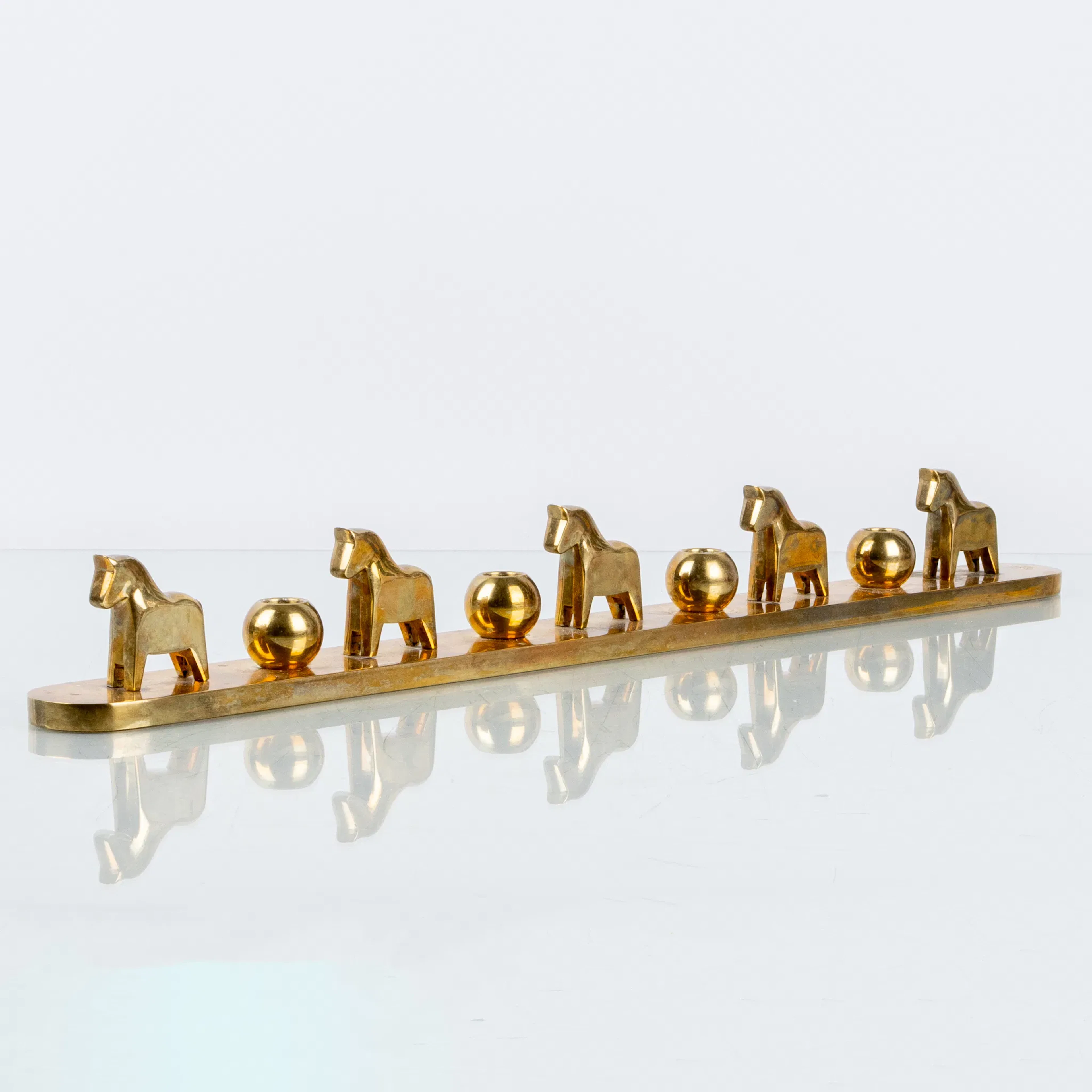 LOTTA HORN (born 1949), a brass Advent candlestick, Reijmyre, Reijmyre