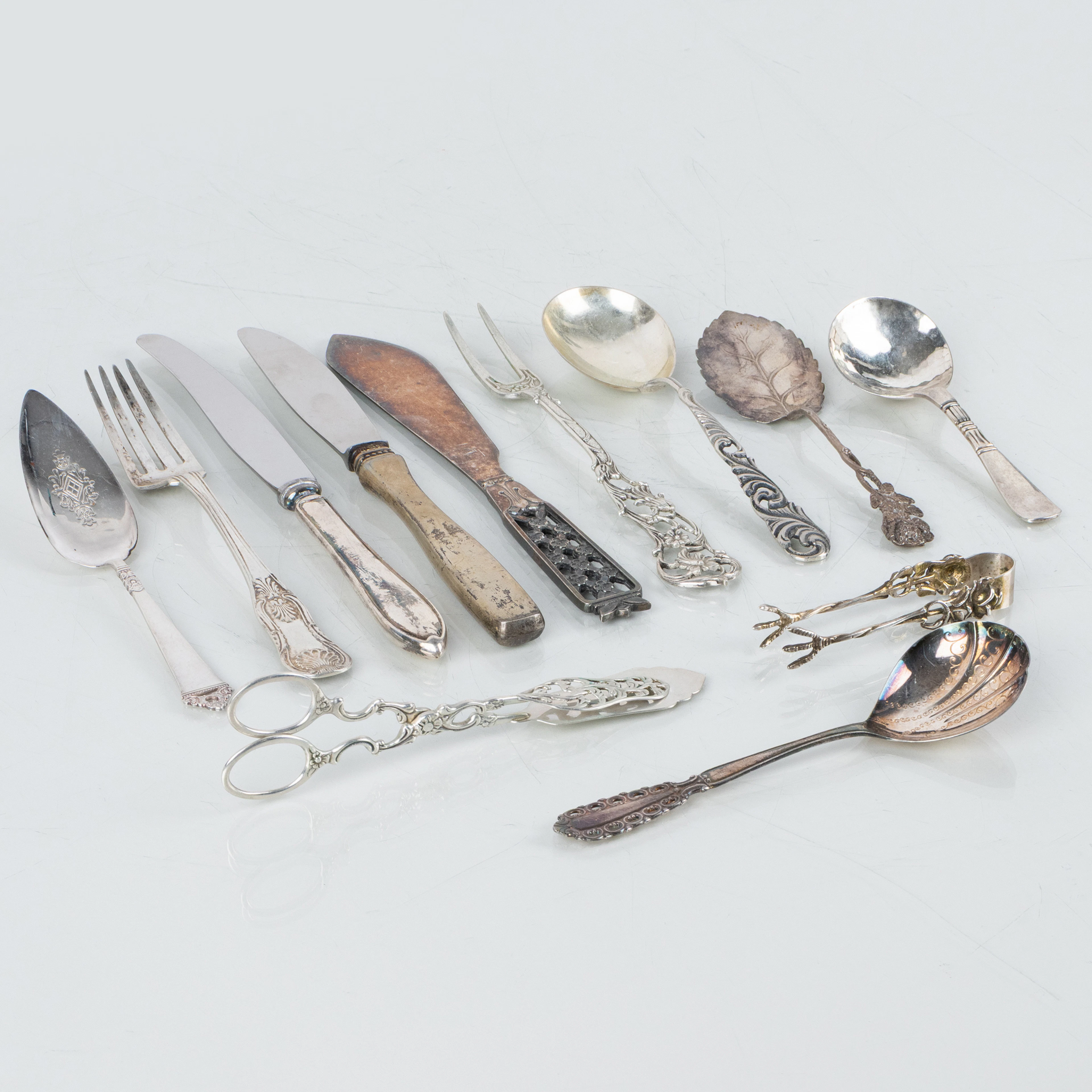 SAMMLUNG VON SILBERBESTECK, 12 Stück, Silber, 1900er Jahre