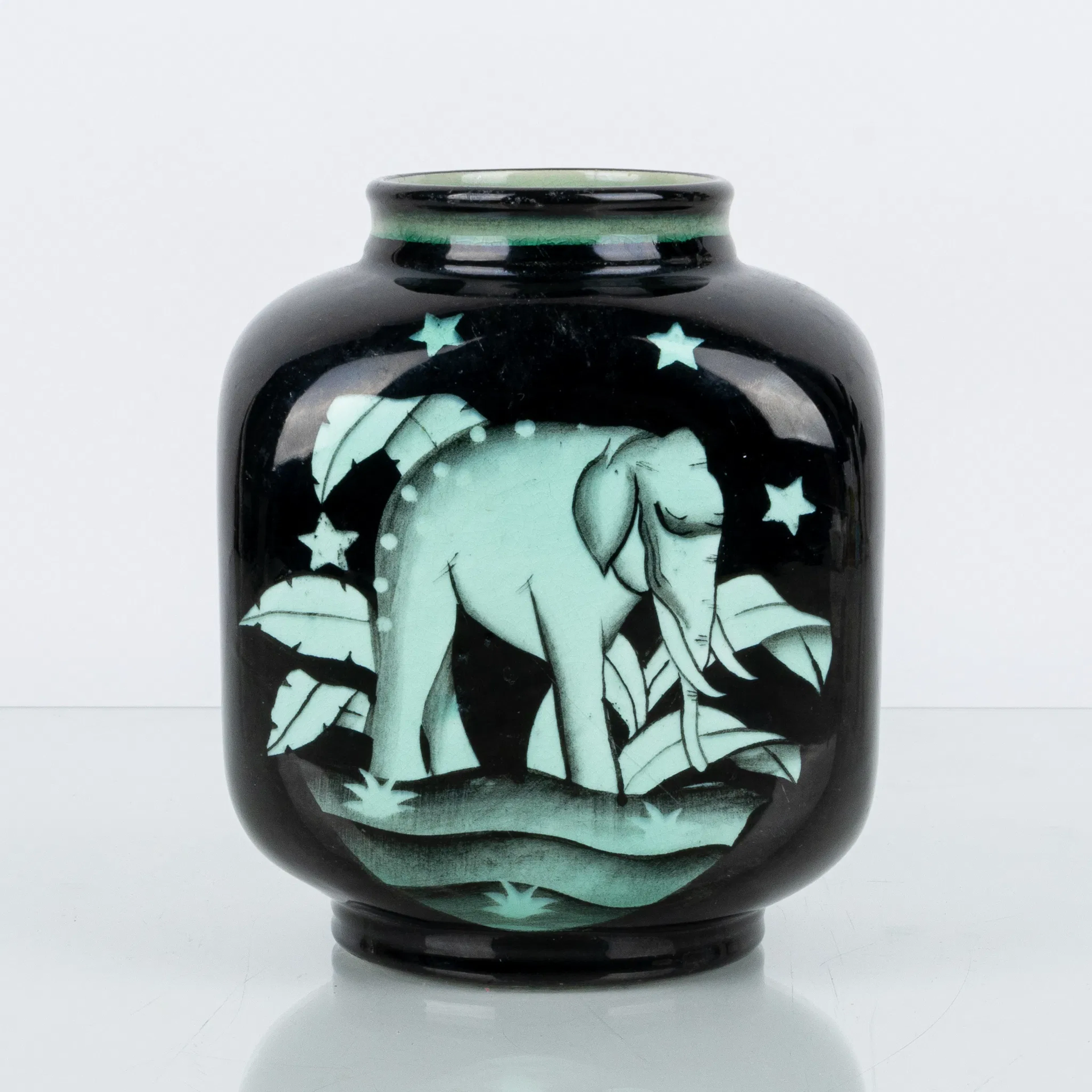 ILSE CLAESSON, un vaso in vetro in selce, della "Serie V", Rörstrand, anni '30
