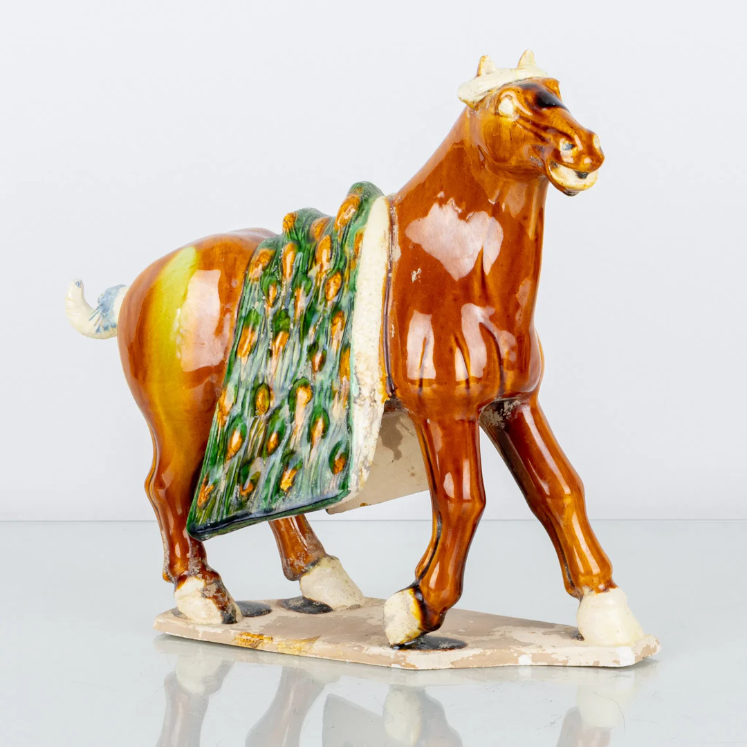 ESCULTURA, cerámica, esmalte sancai, China, siglo XX
