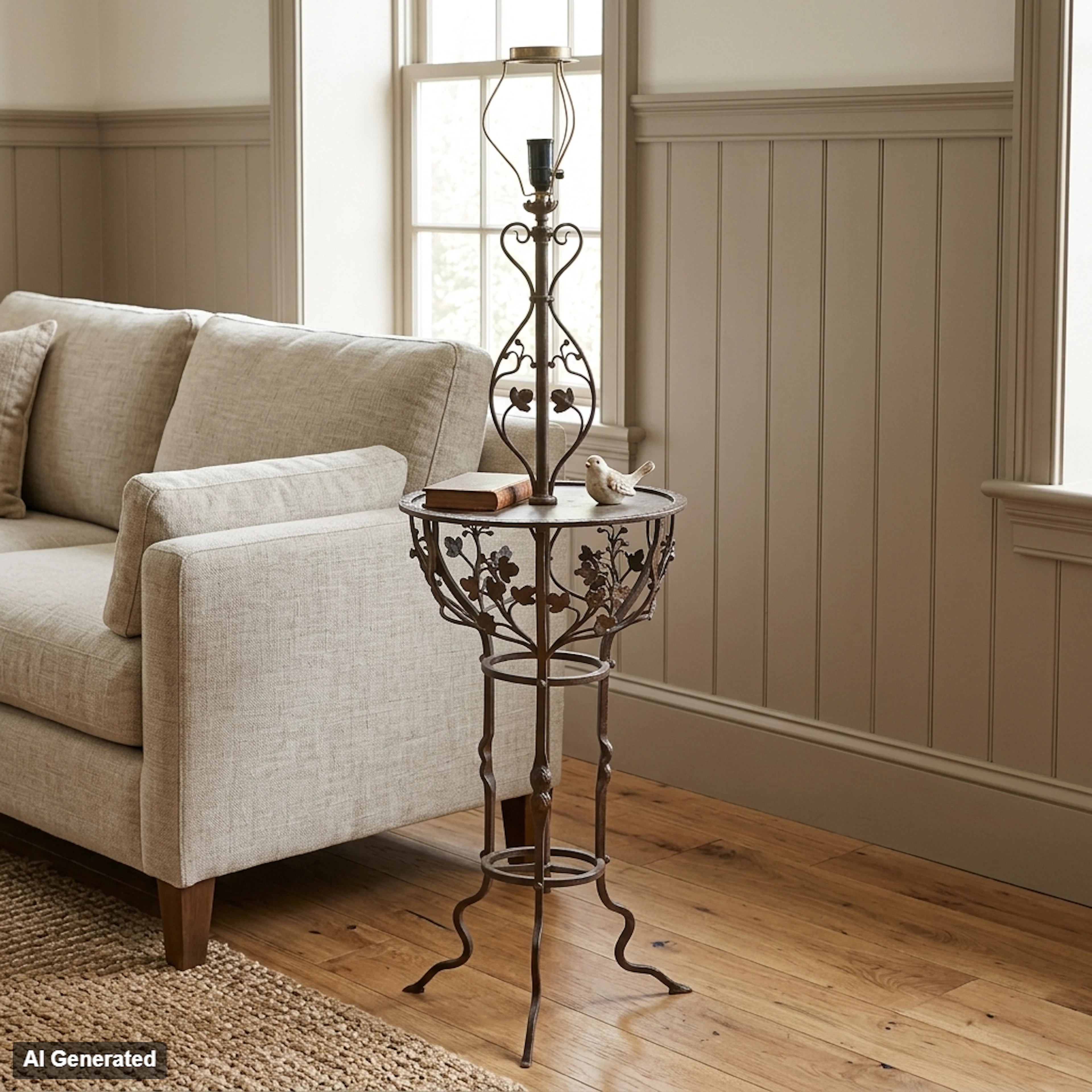 LAMPADAIRE, fer forgé, Moderne suédois, début des années 1900