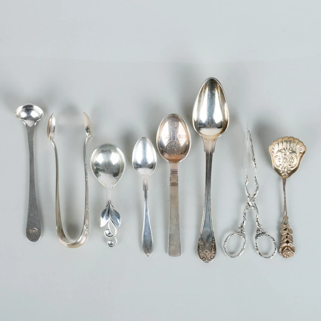 CUTLERY, 8 pieces, silver, 1900s, total weight approx. 205 g