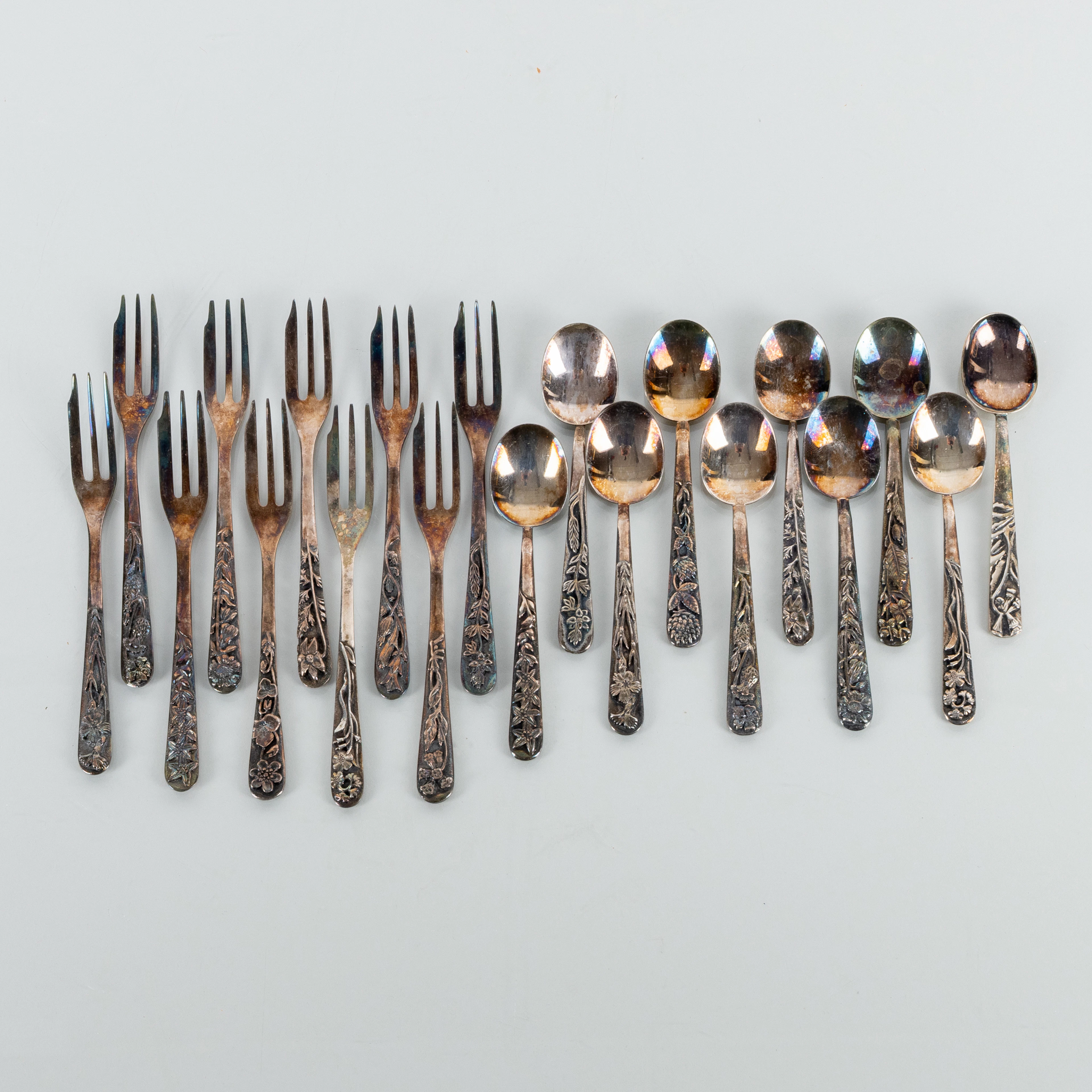SAMMLUNG VON SILBERBESTECK, 20 Stück, Silber, MEMA, Baujahr 1977/1982, Gesamtgewicht ca. 260 g