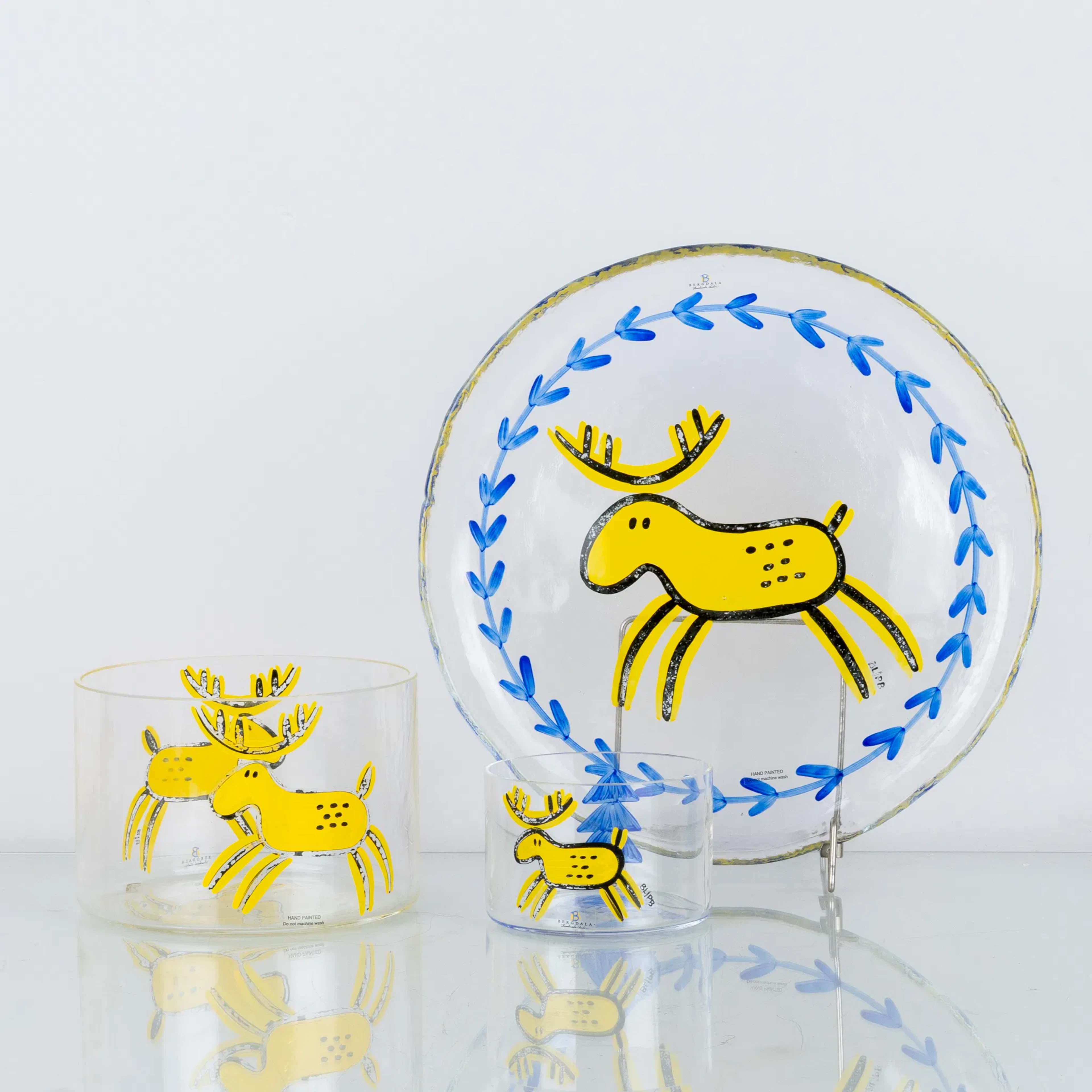 BENGT LINDBERG, 3 pieces, glass, Bergdala glassworks