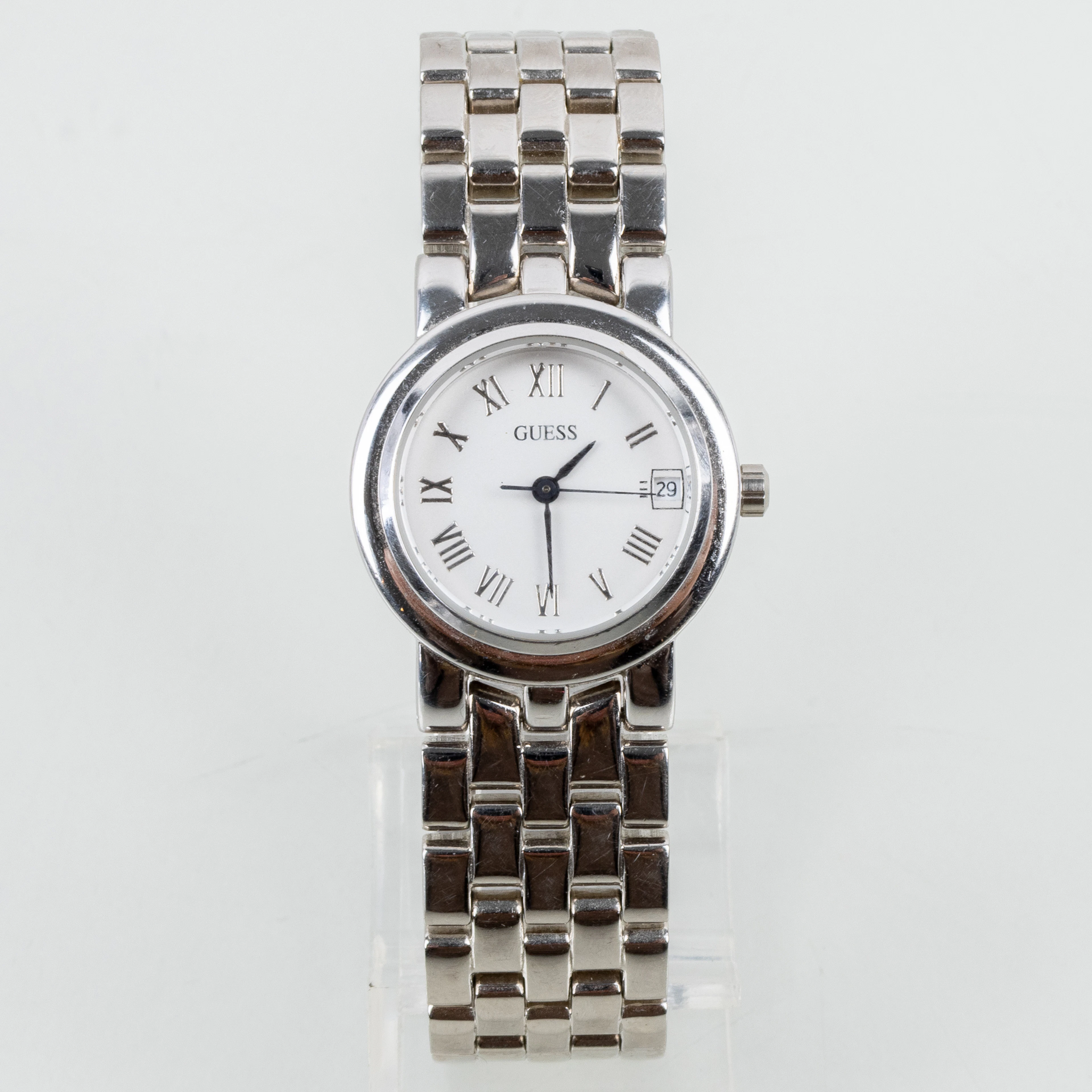 GUESS, reloj de pulsera, acero inoxidable, finales del siglo XX