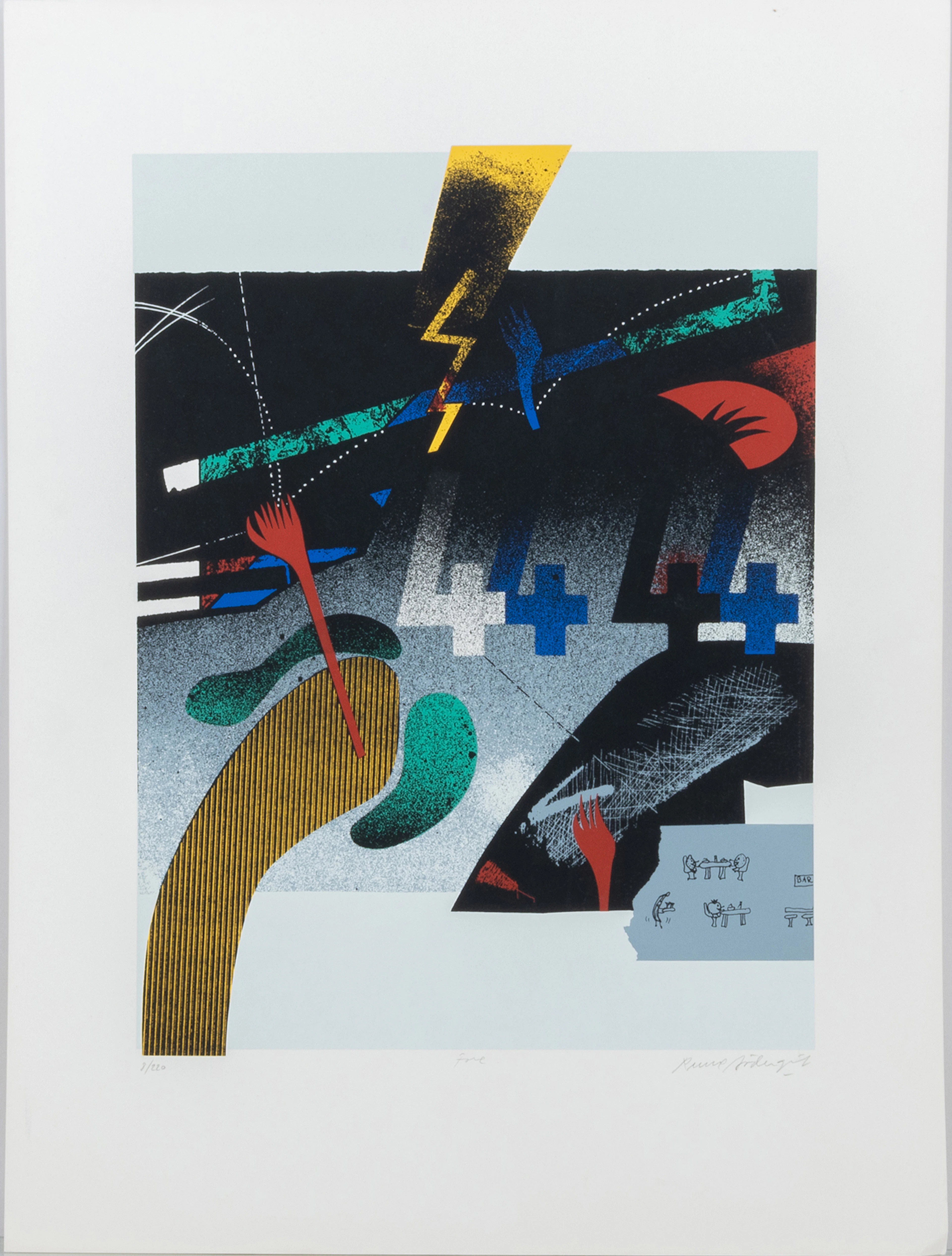 RUNE SÖDERQVIST (1935-2014), litografía a color, firmada y numerada 8/220