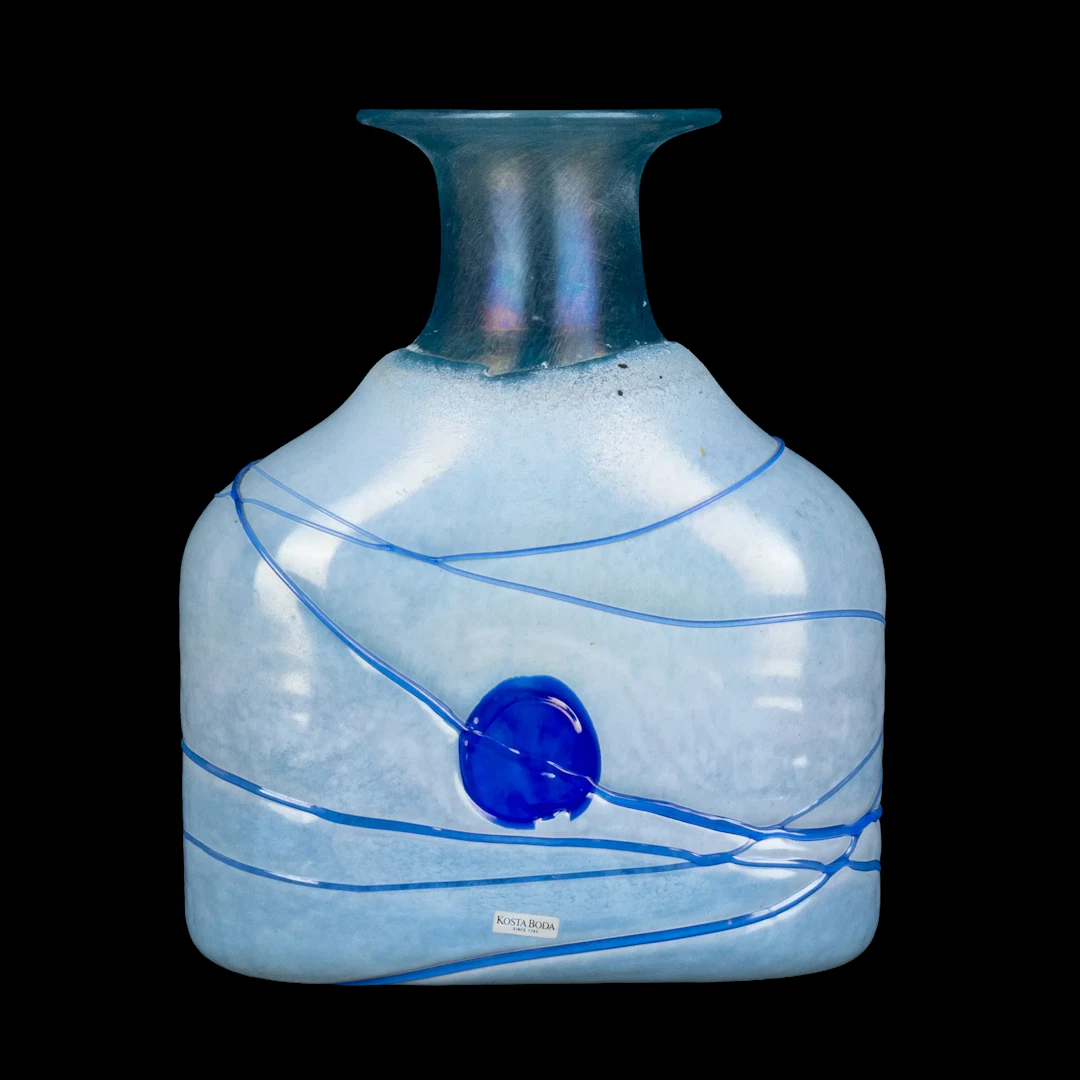 BERTIL VALLIEN, vase / bottle, glass, "Galaxy Blue", Kosta Boda