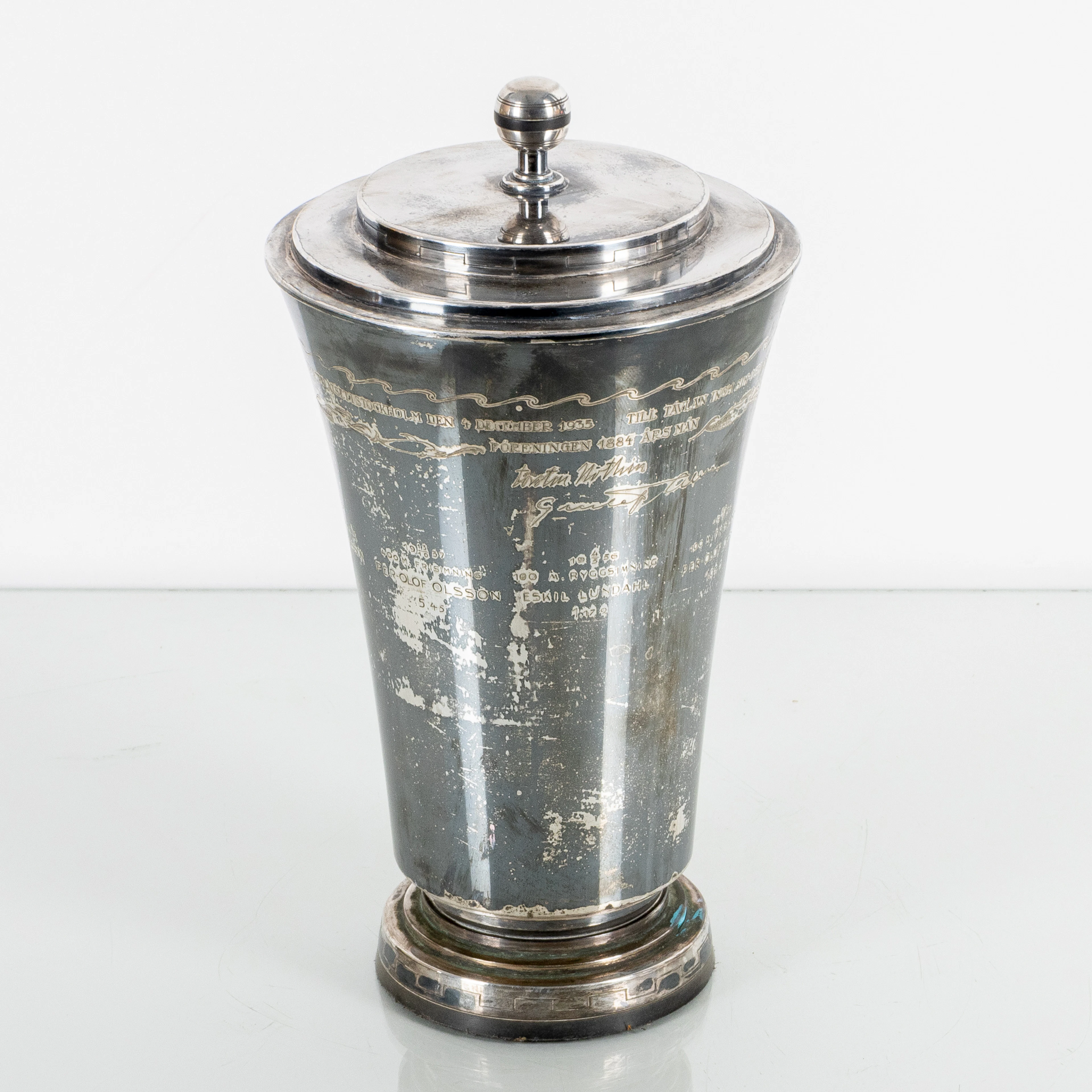 TAZZA ESCA, argento, art déco, GAB, Stoccolma 1935, peso circa 687 g