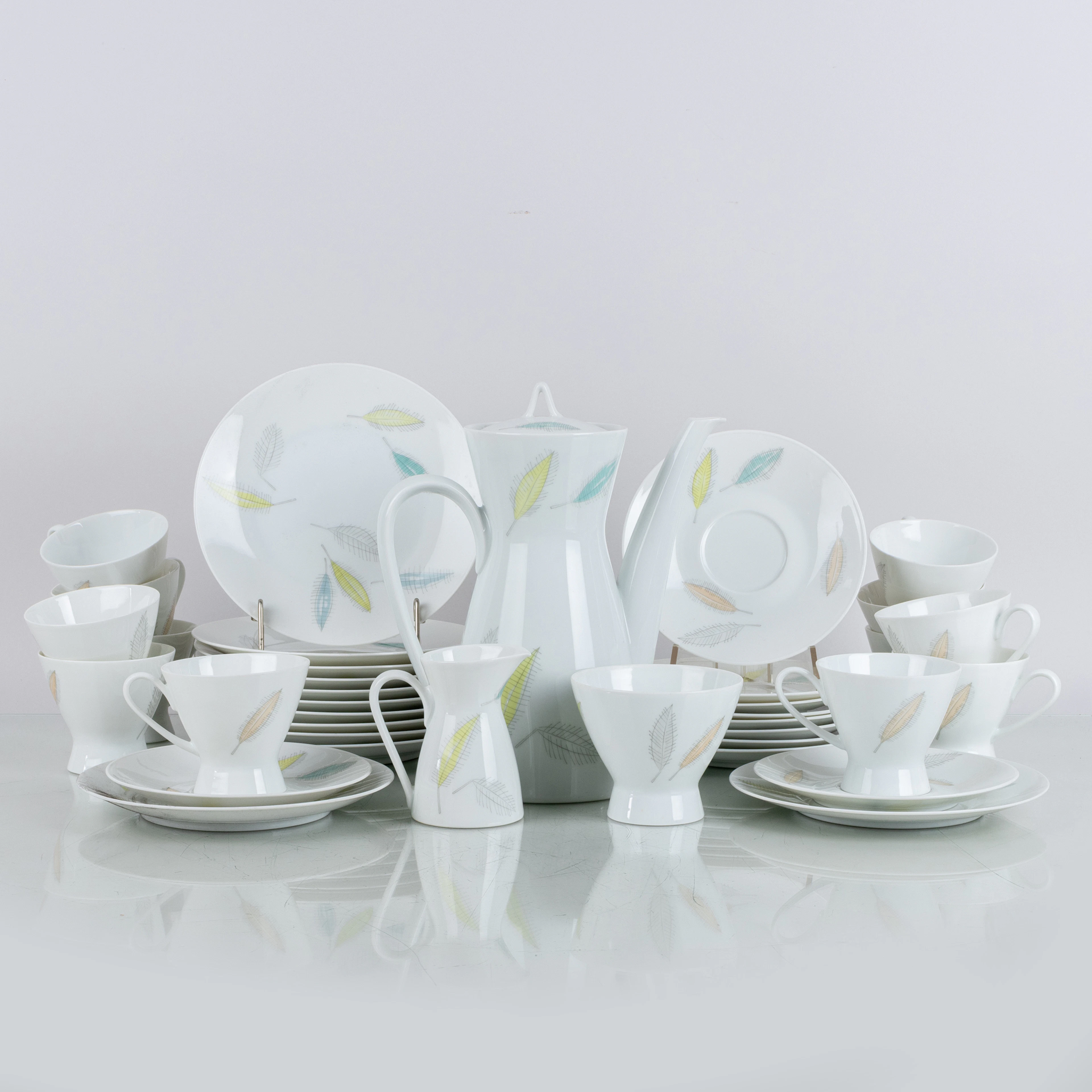 RAYMOND LOEWY, 25 del, kaffeservis, porslin, "Form 2000", Rosenthal