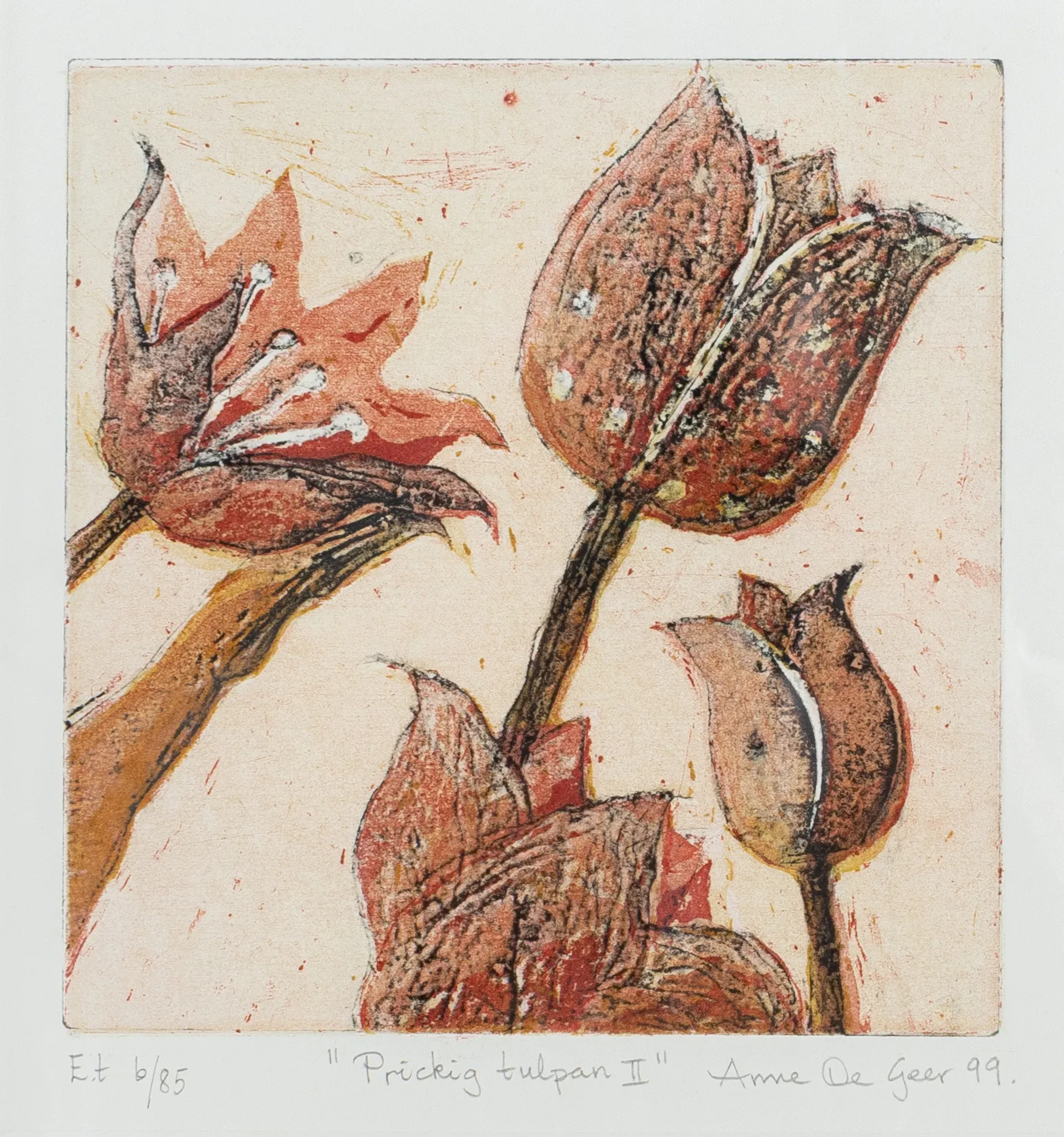 ANNA DE GEER (born 1947), colour lithograph, signed, numbered 6/85 and