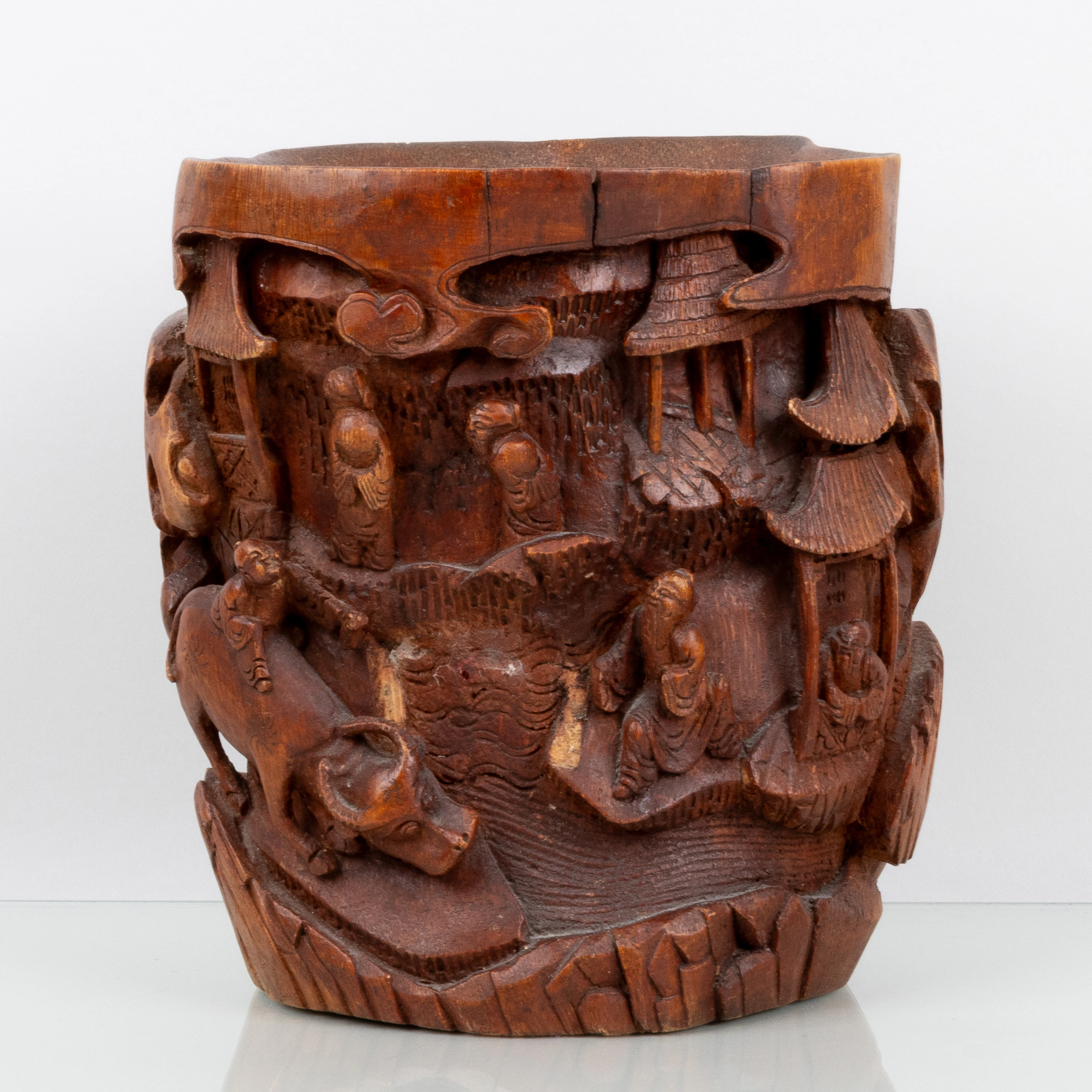 VAS, madera tallada, Japón/China, probablemente 1900