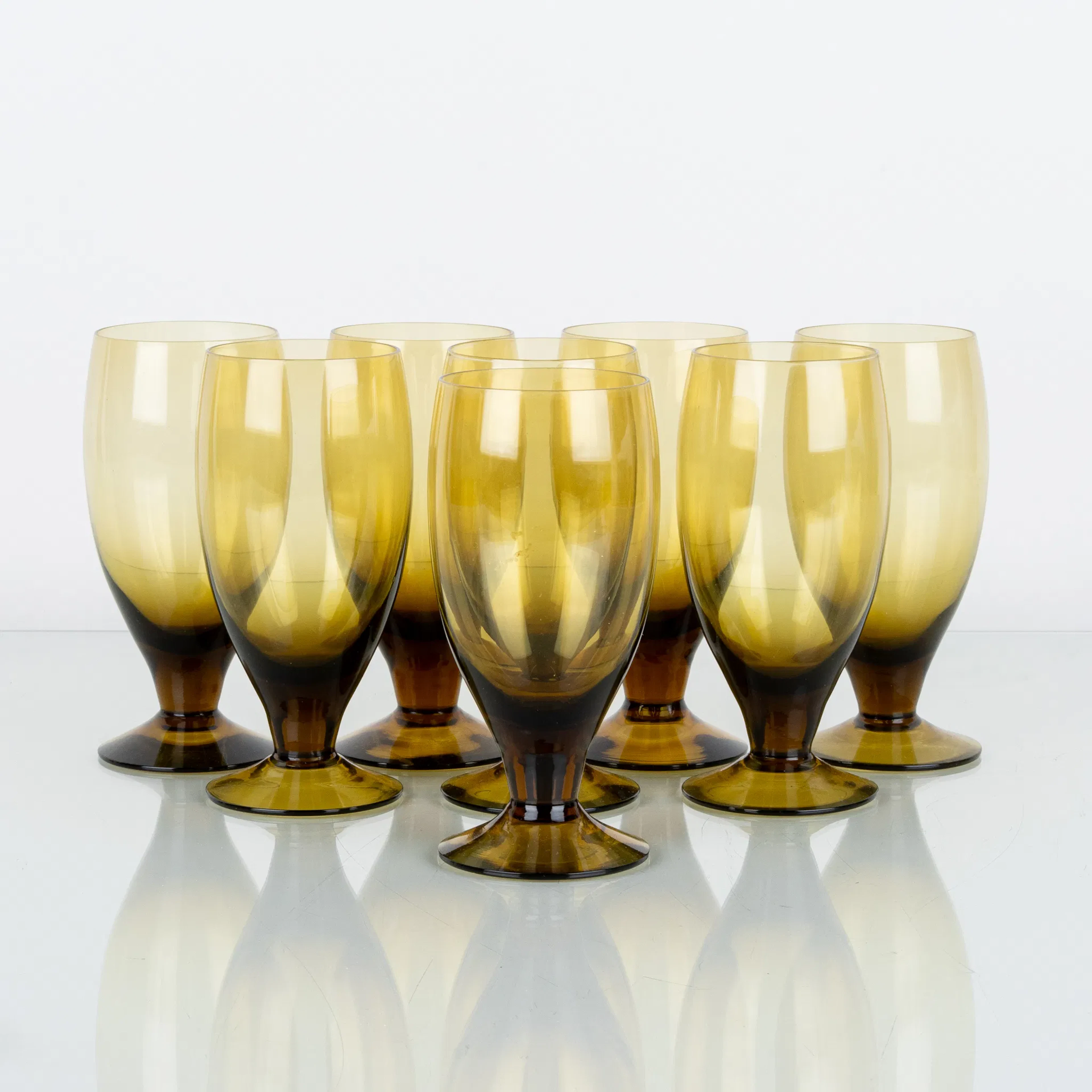 BENGT EDENFALK, 8 glasses, Skrufs glassworks, second half of the 1900s