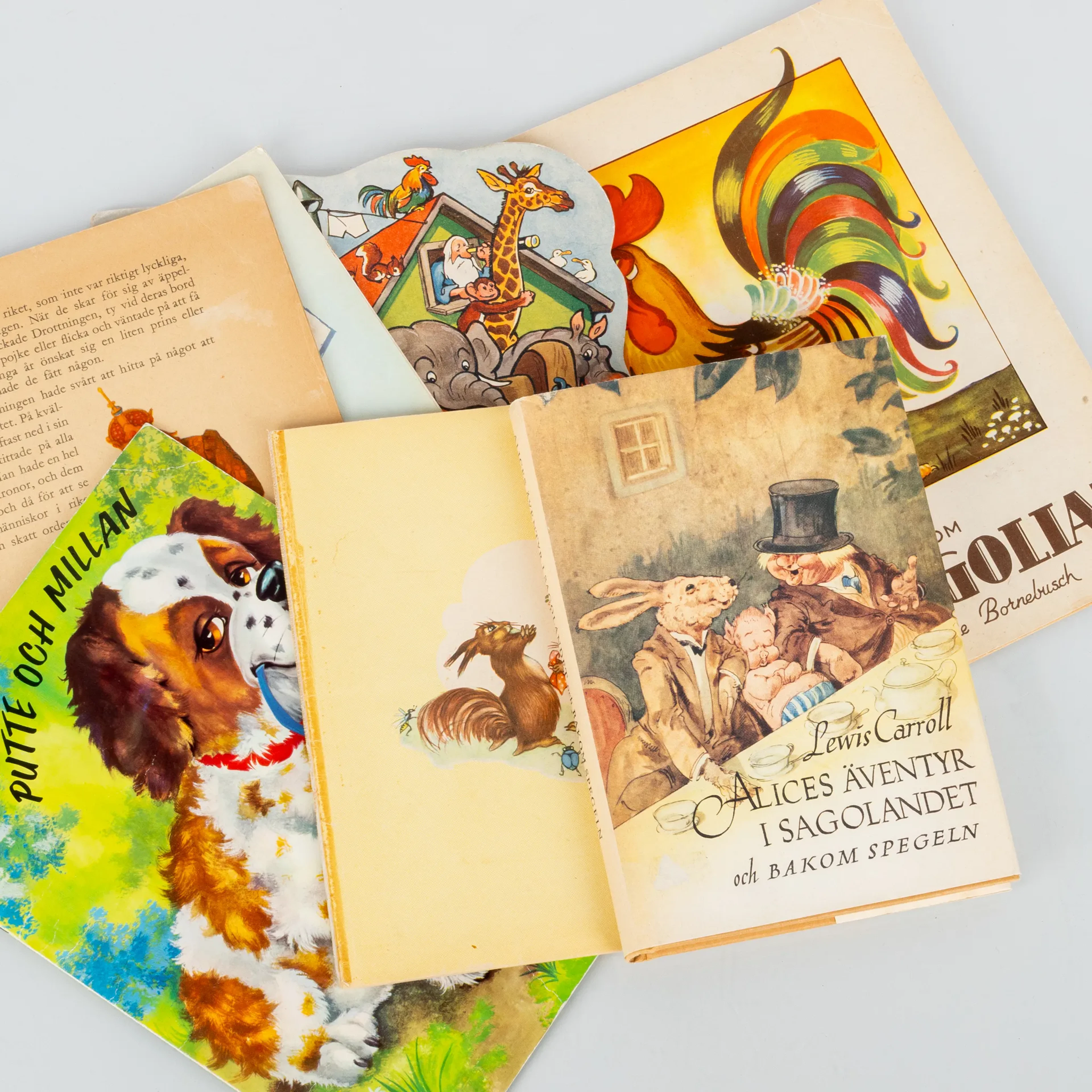 CHILDREN'S BOOKS, 7 pcs, including "Alice's adventures in fairytale land and behind the mirror"