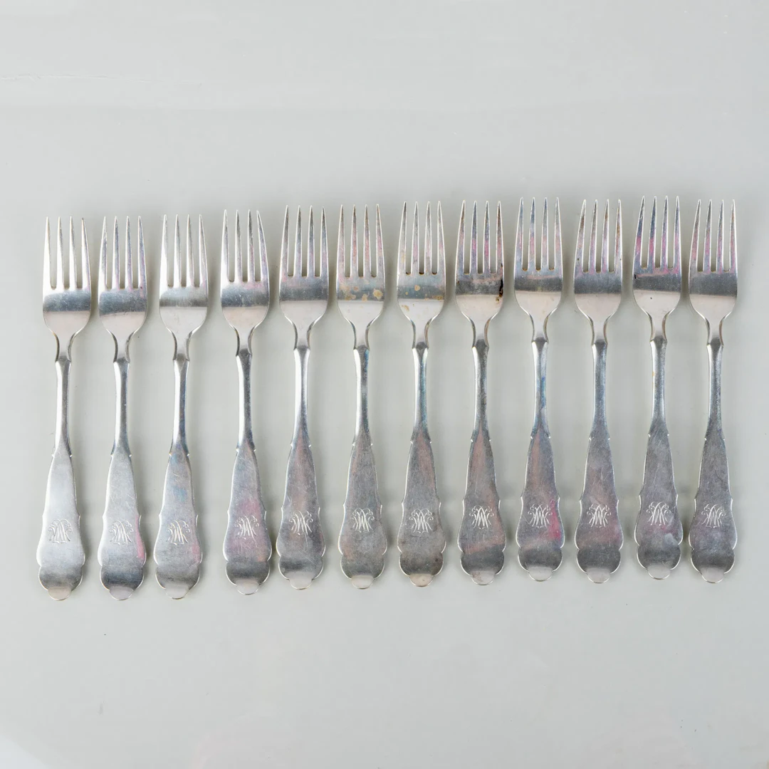 TABLE FORKS, 12 pcs, silver, Borgila Stockholm 1933