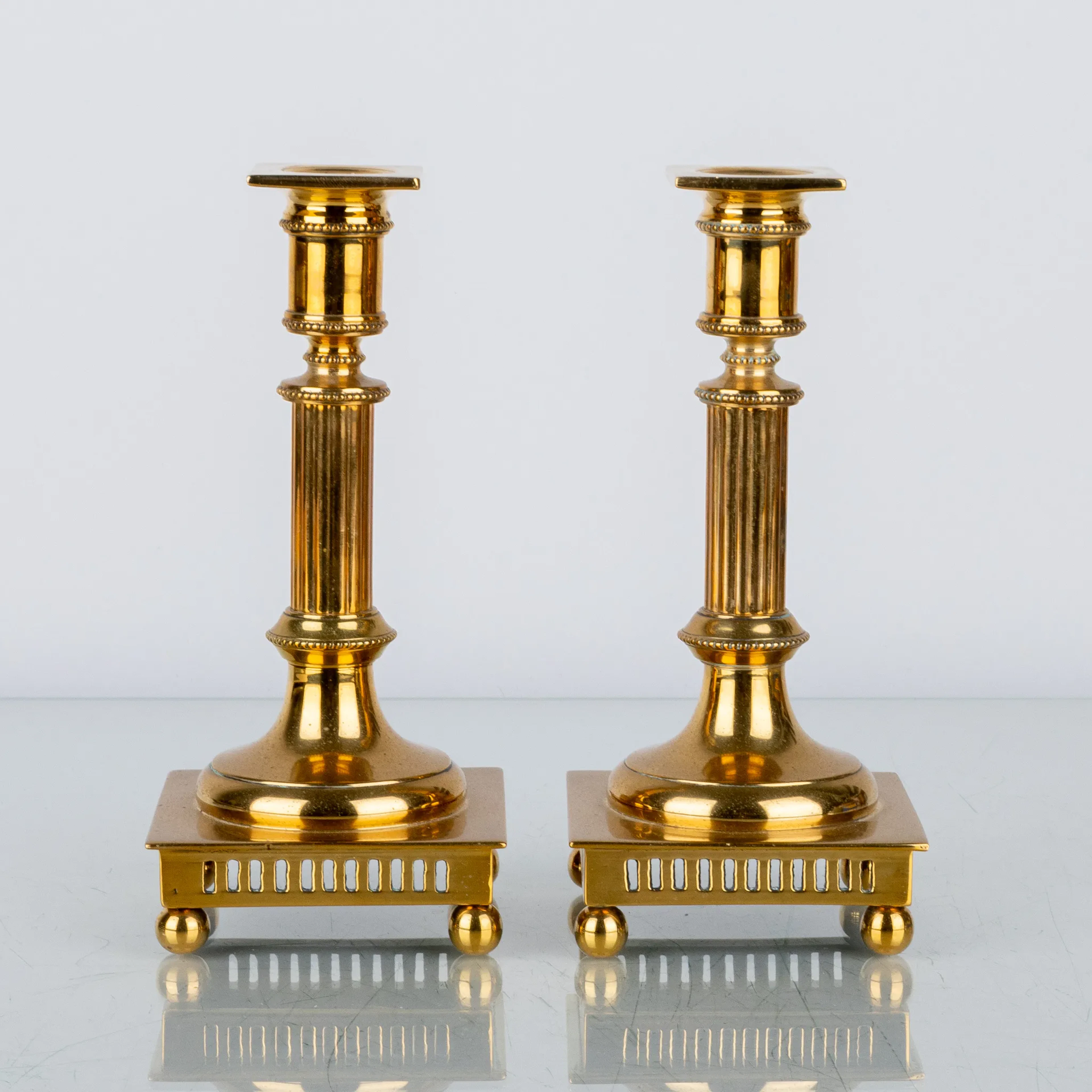 CANDLESTICKS, 1 pair, brass, Gustavian style, No 51, Gusum