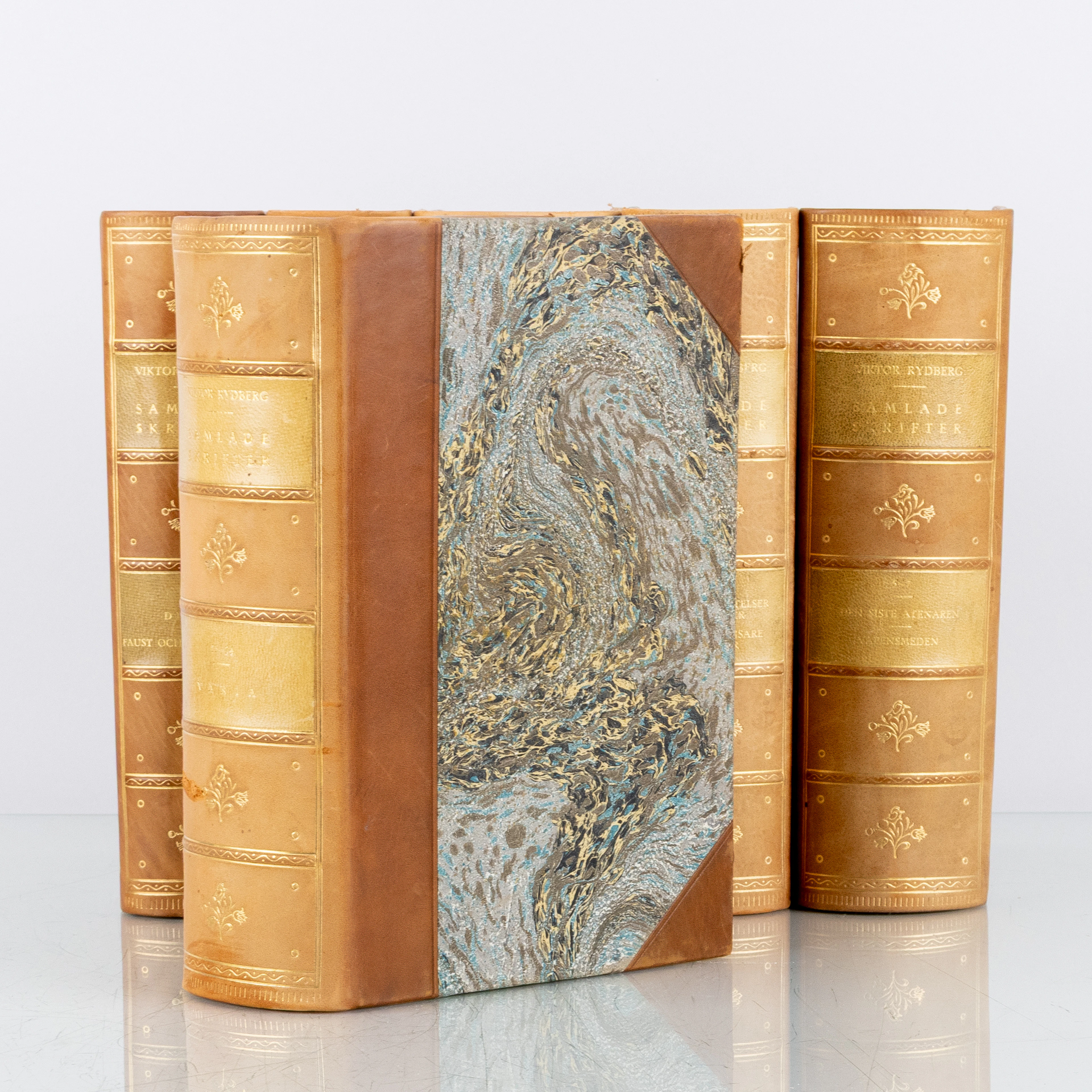 VIKTOR RYDBERG, reliure, 6 volumes, Albert Bonniers förlag, Stockholm 1918