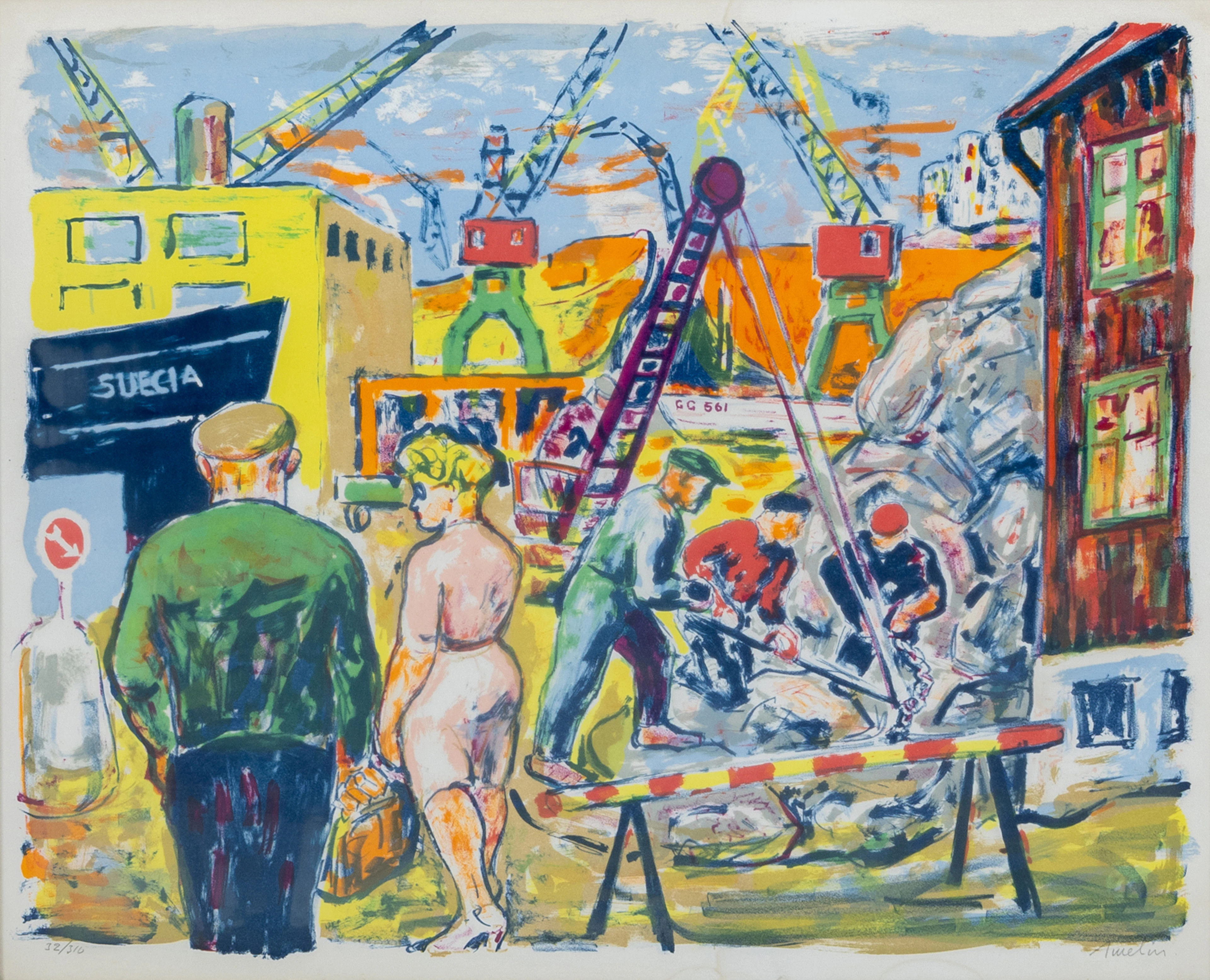 ALBIN AMELIN (1902-1975), färglitografi, signerad och numrerad 32/310