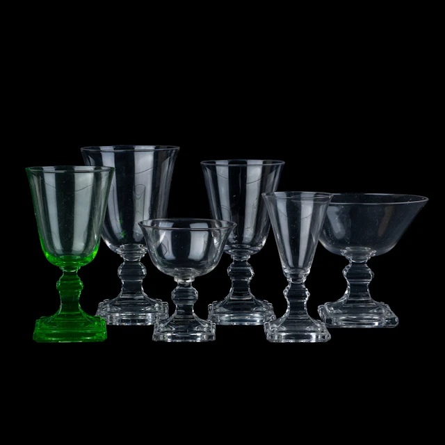 TABLEWARE GLASS, 39 part, the first half of the 20th century