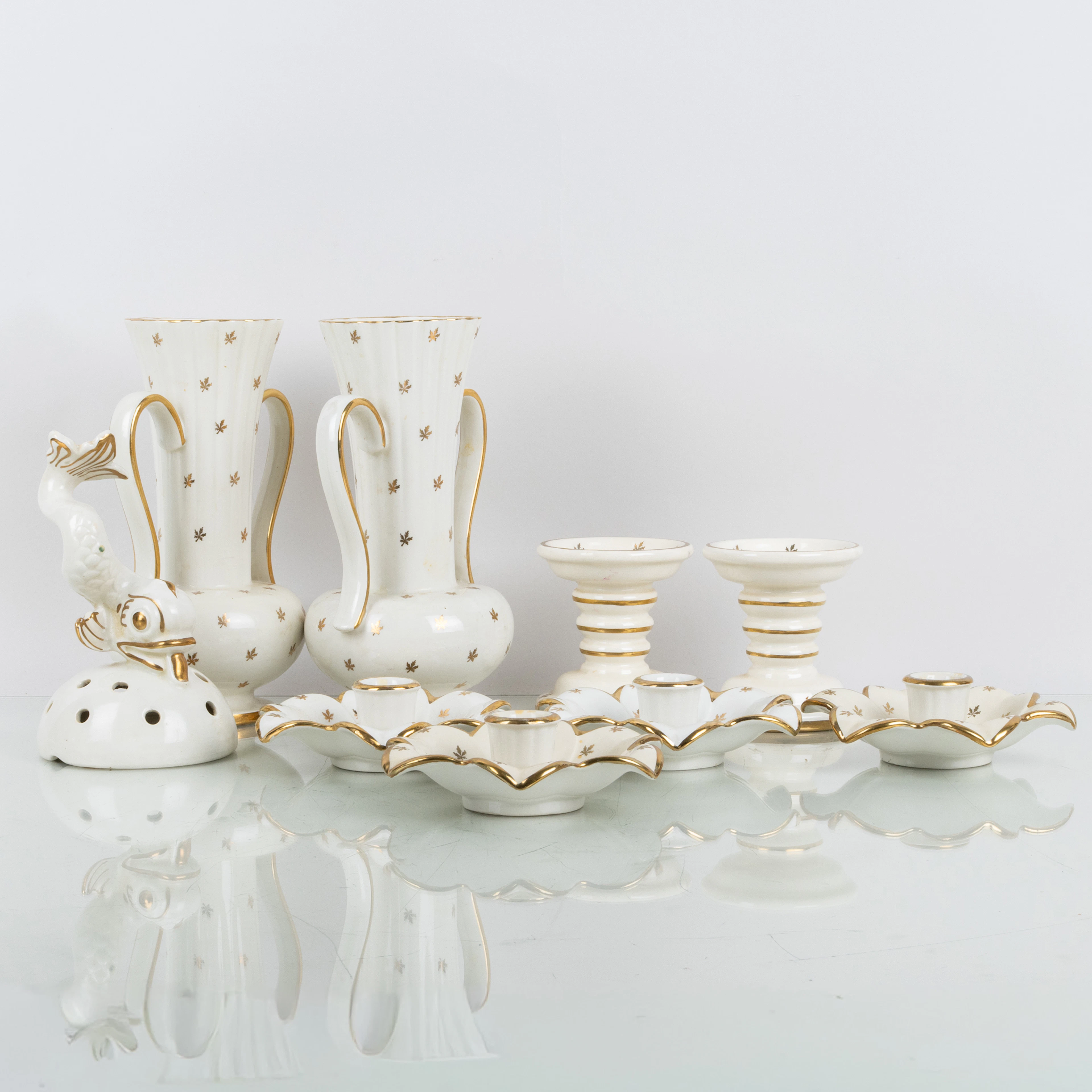 ARTHUR PERCY, 9 part, ceramics, "Golden", Gefle/Upsala Ekeby, 1900s