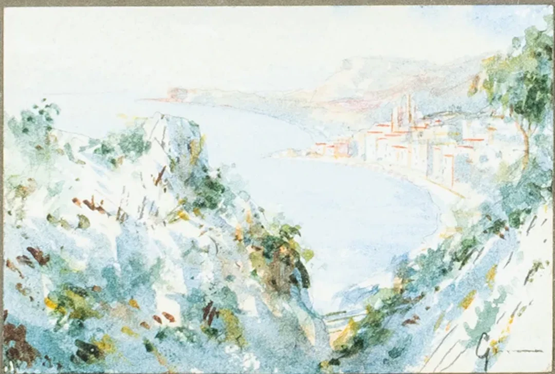 UNIDENTIFIED ARTIST, watercolor, indistinctly signed