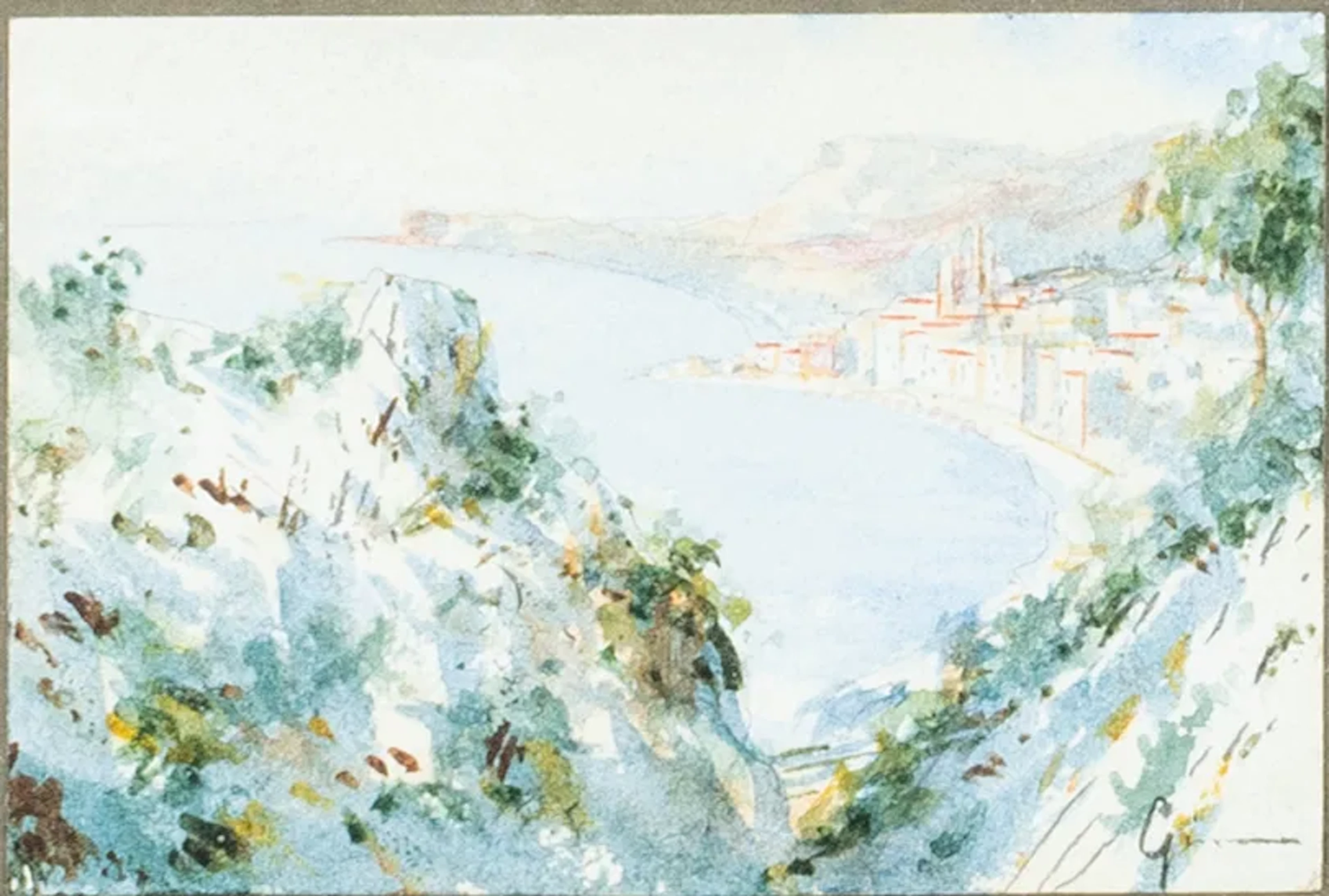 UNIDENTIFIED ARTIST, watercolor, indistinctly signed