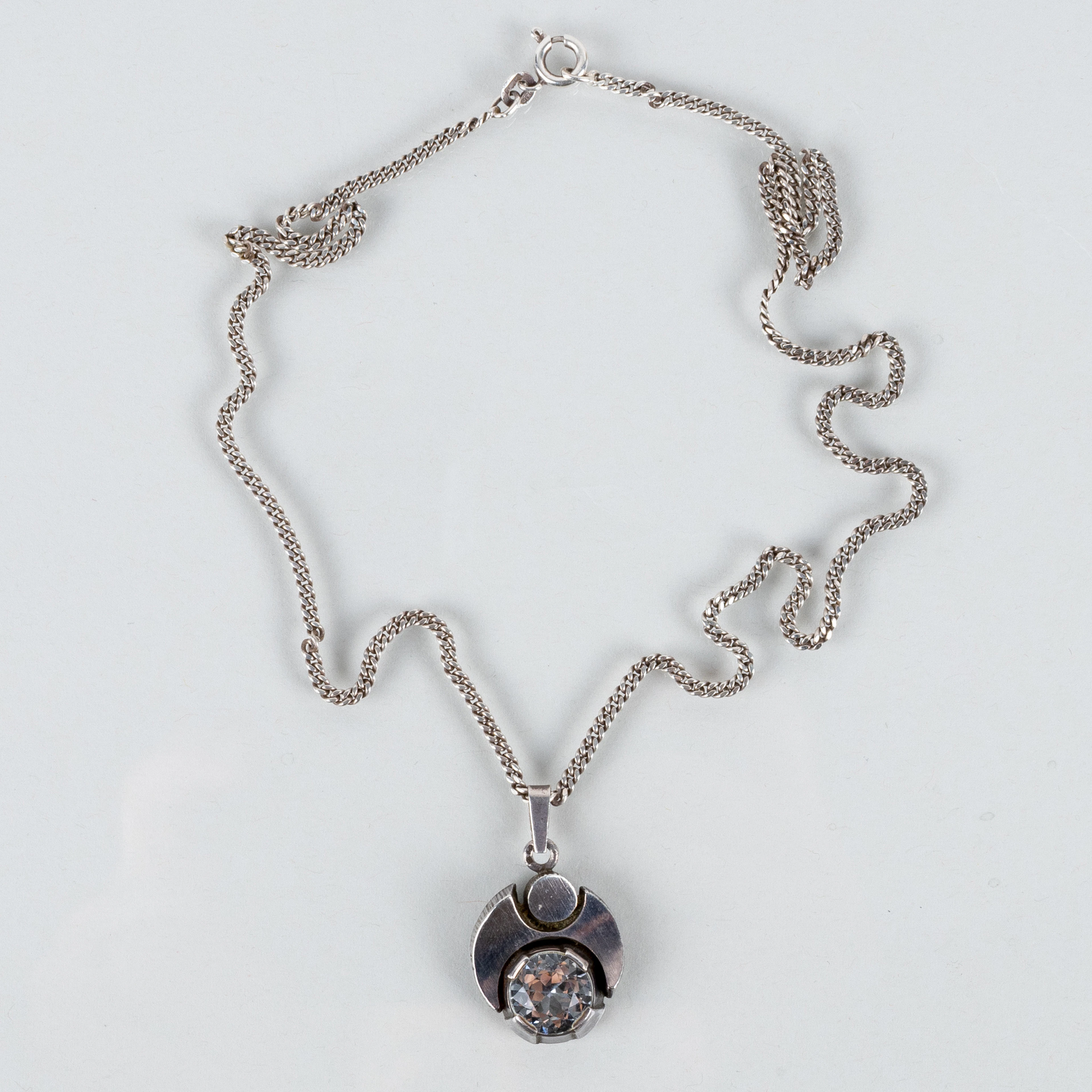KARL LAINE, collana con ciondolo, argento/argento sterling con pietra bianca, Finlandia