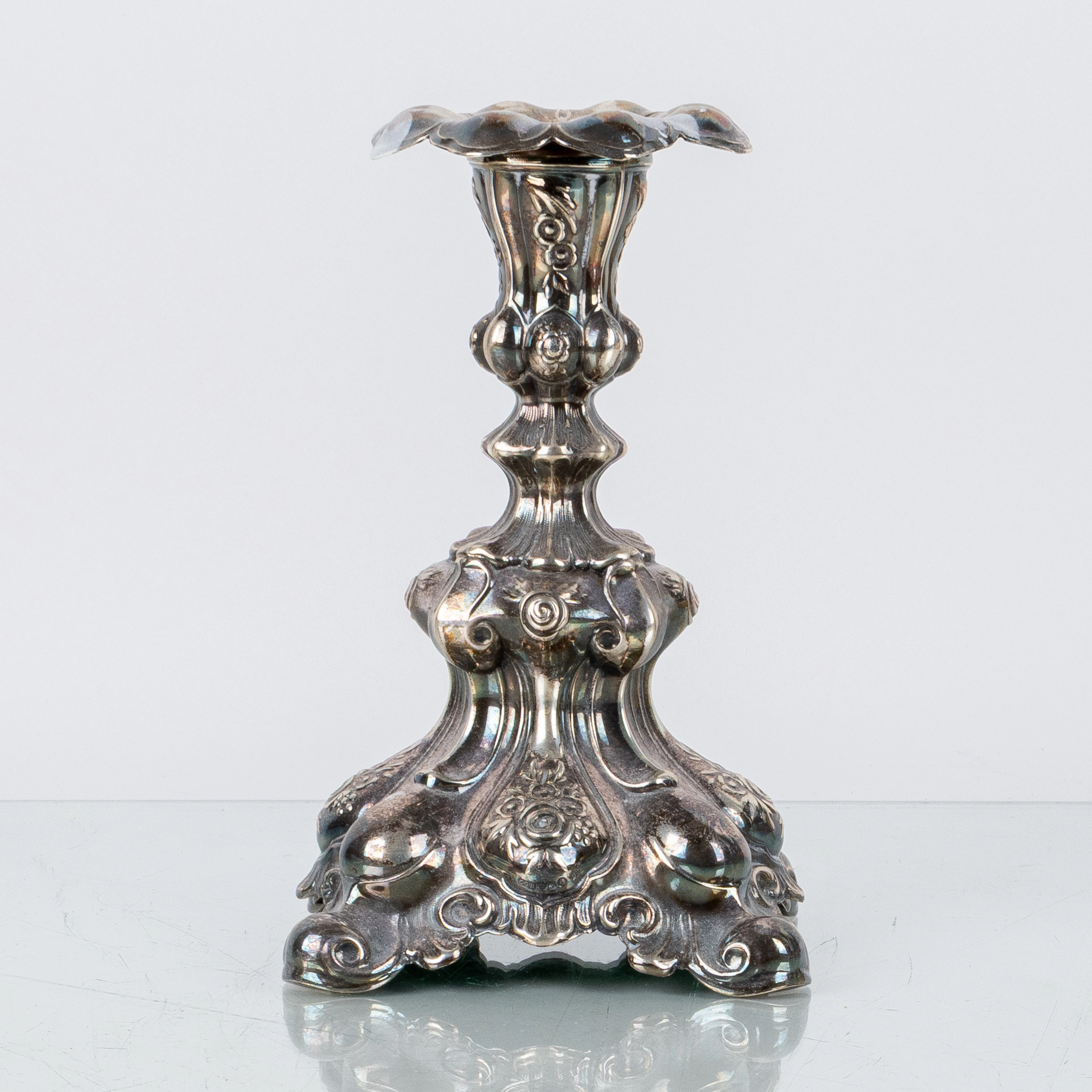 KERZENSTÄNDER, Silber, Rokoko-Stil, CG Hallberg 1952
