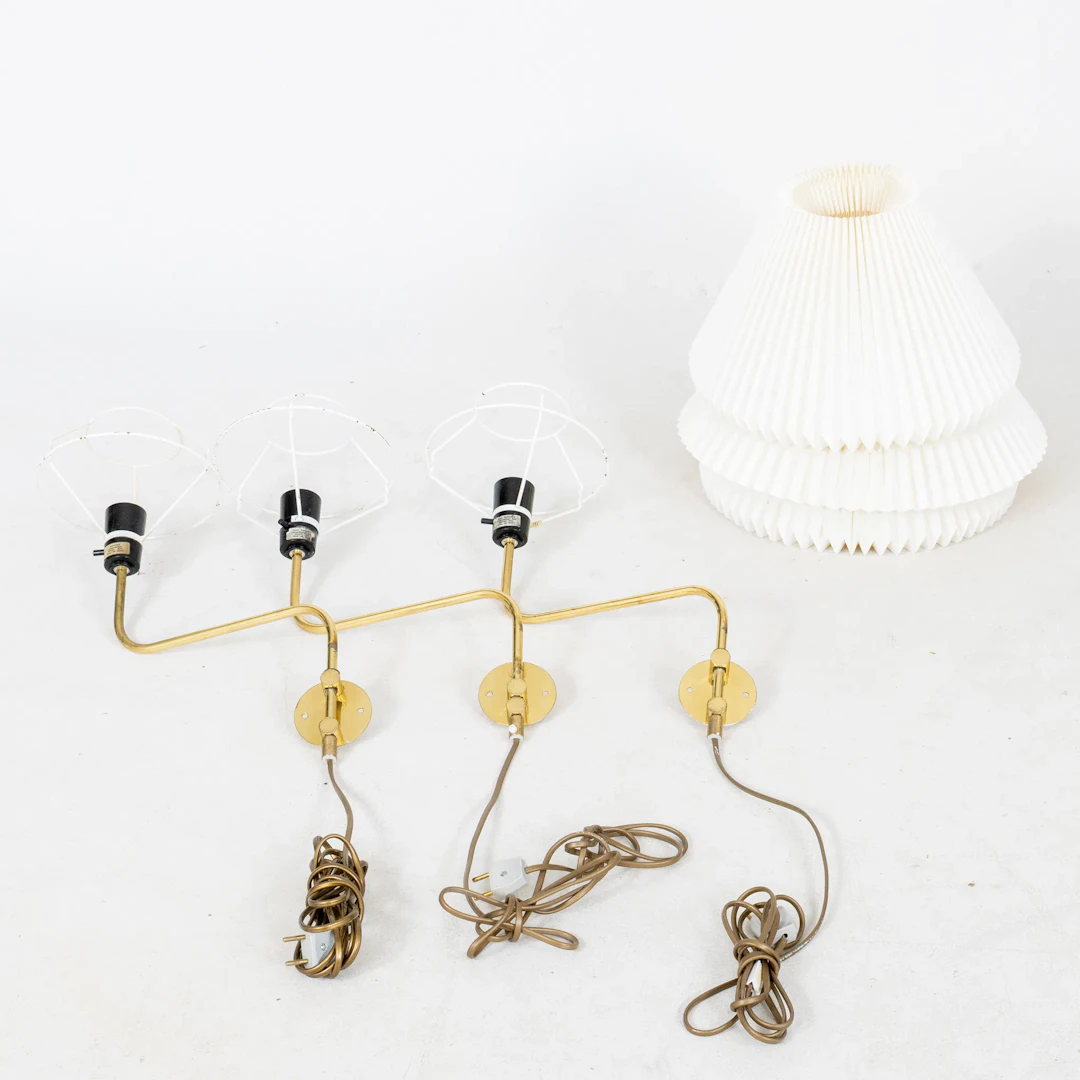 WANDLAMPEN, 3 Stück, Messing, Hans Schmidts Lampdesign ApS, 1900er Jahre