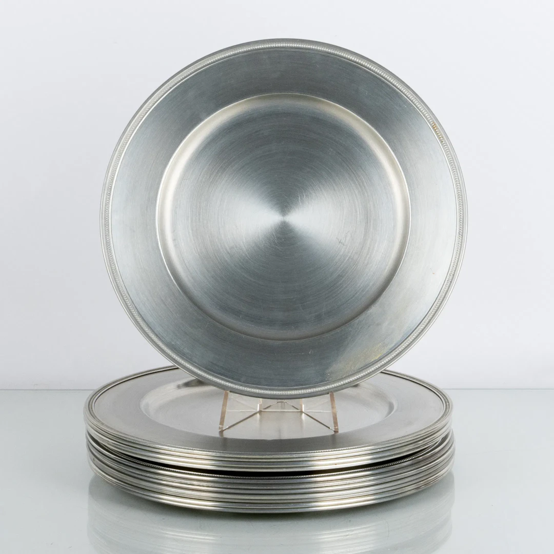 ENVELOPE PLATES, 12 pcs, pewter, Markström, Uppsala 1978