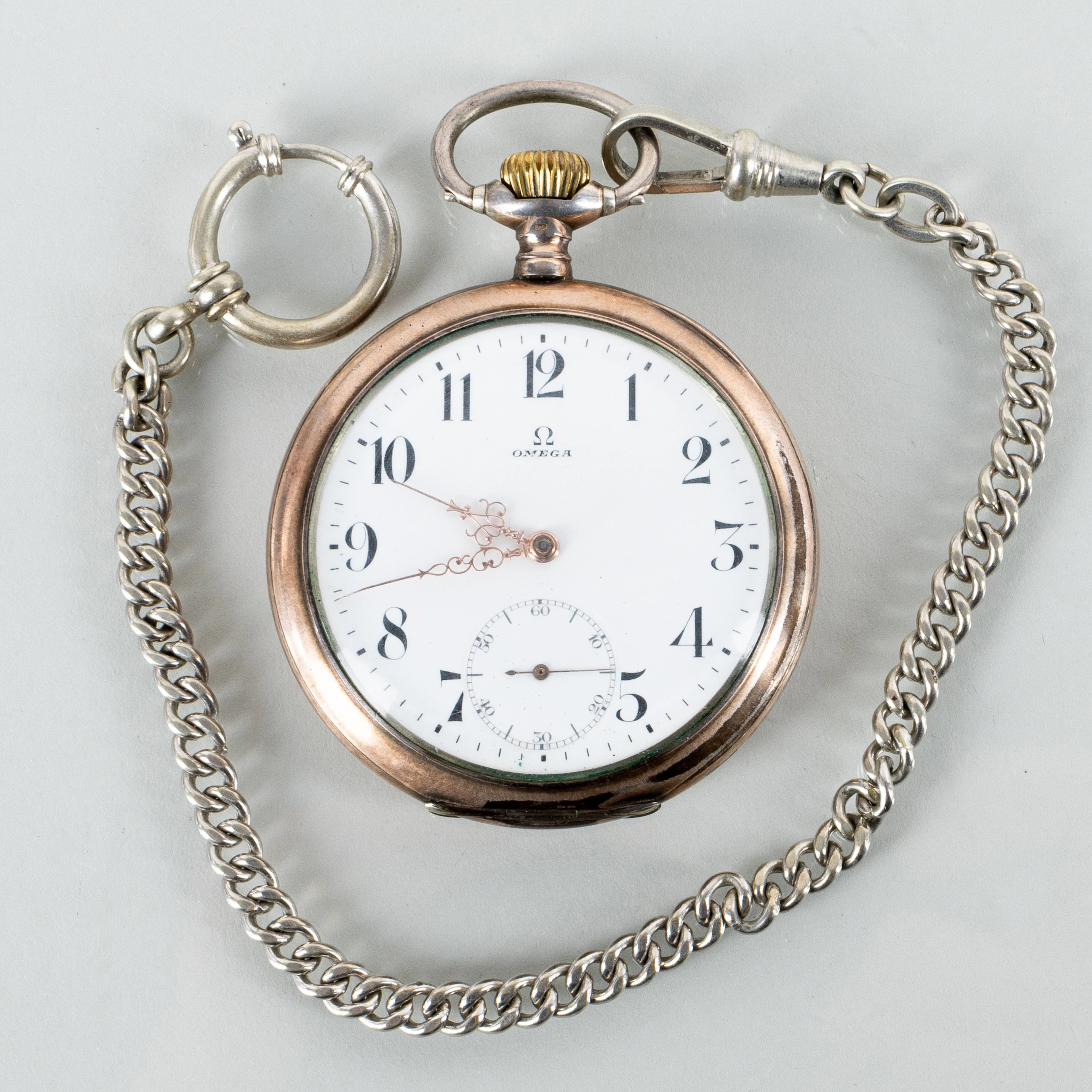 OMEGA, reloj de bolsillo, plata, la primera mitad del siglo XX