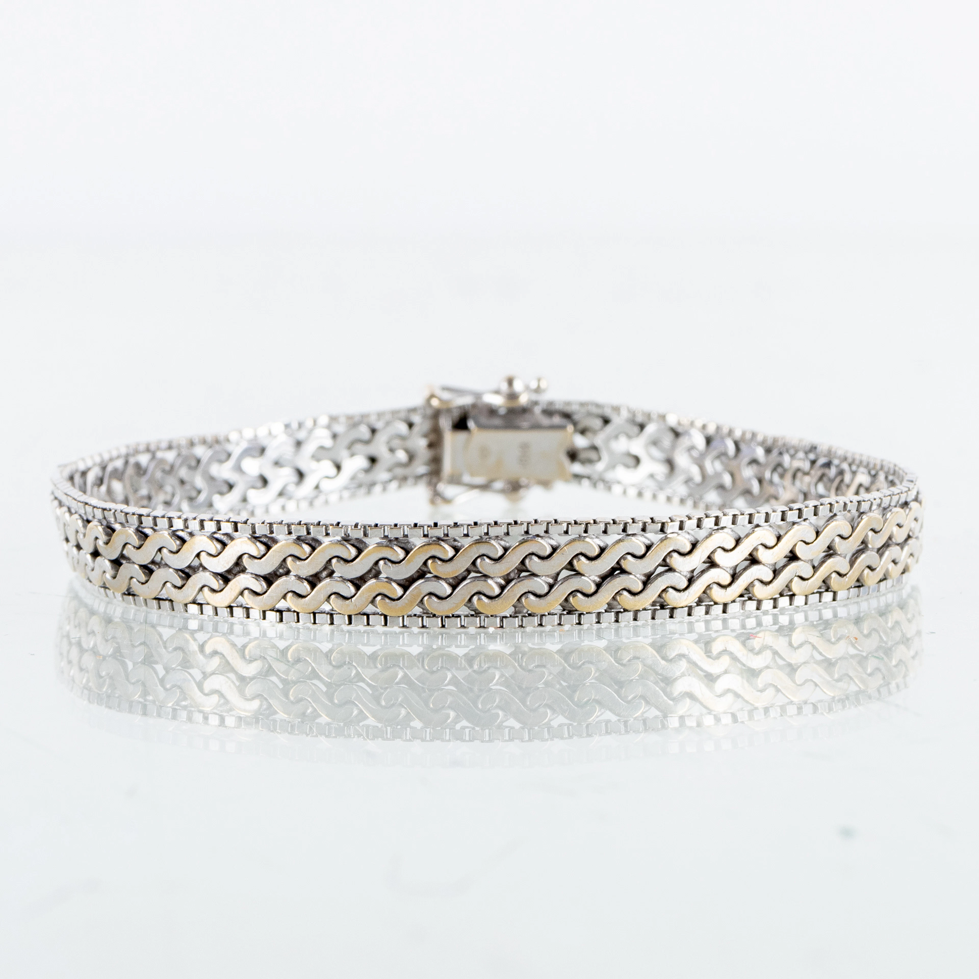 BRACCIALE, oro bianco 18 carati, peso di 18,2 g