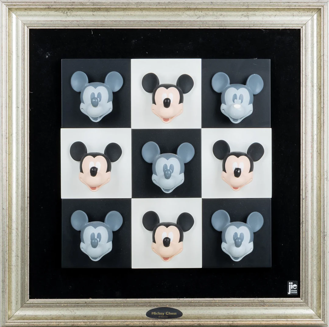 JOAKIM LINDSTRUP, a wall relief, "Mickey Chess", JIE Art Disney collection