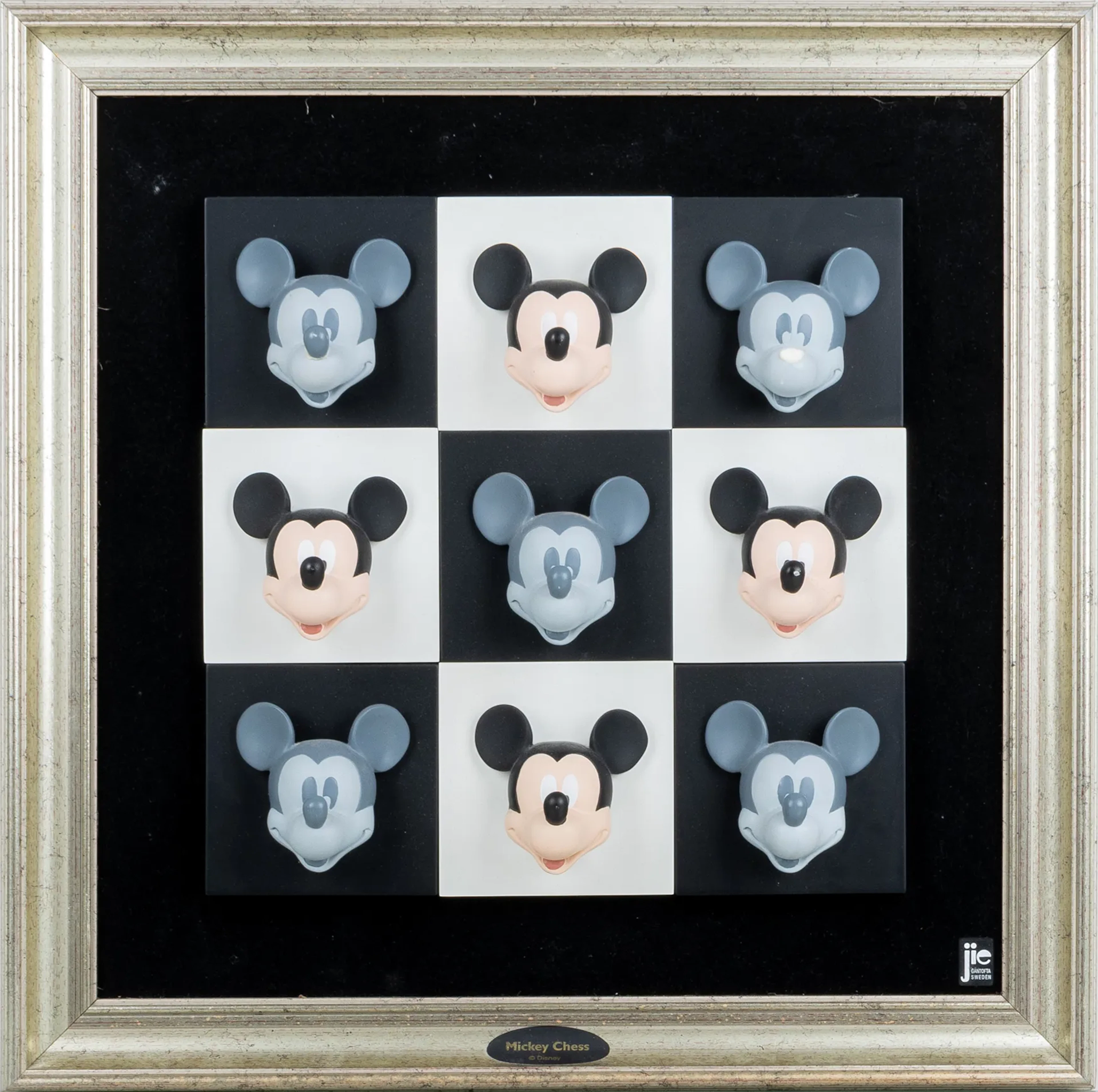 JOAKIM LINDSTRUP, a wall relief, "Mickey Chess", JIE Art Disney collection