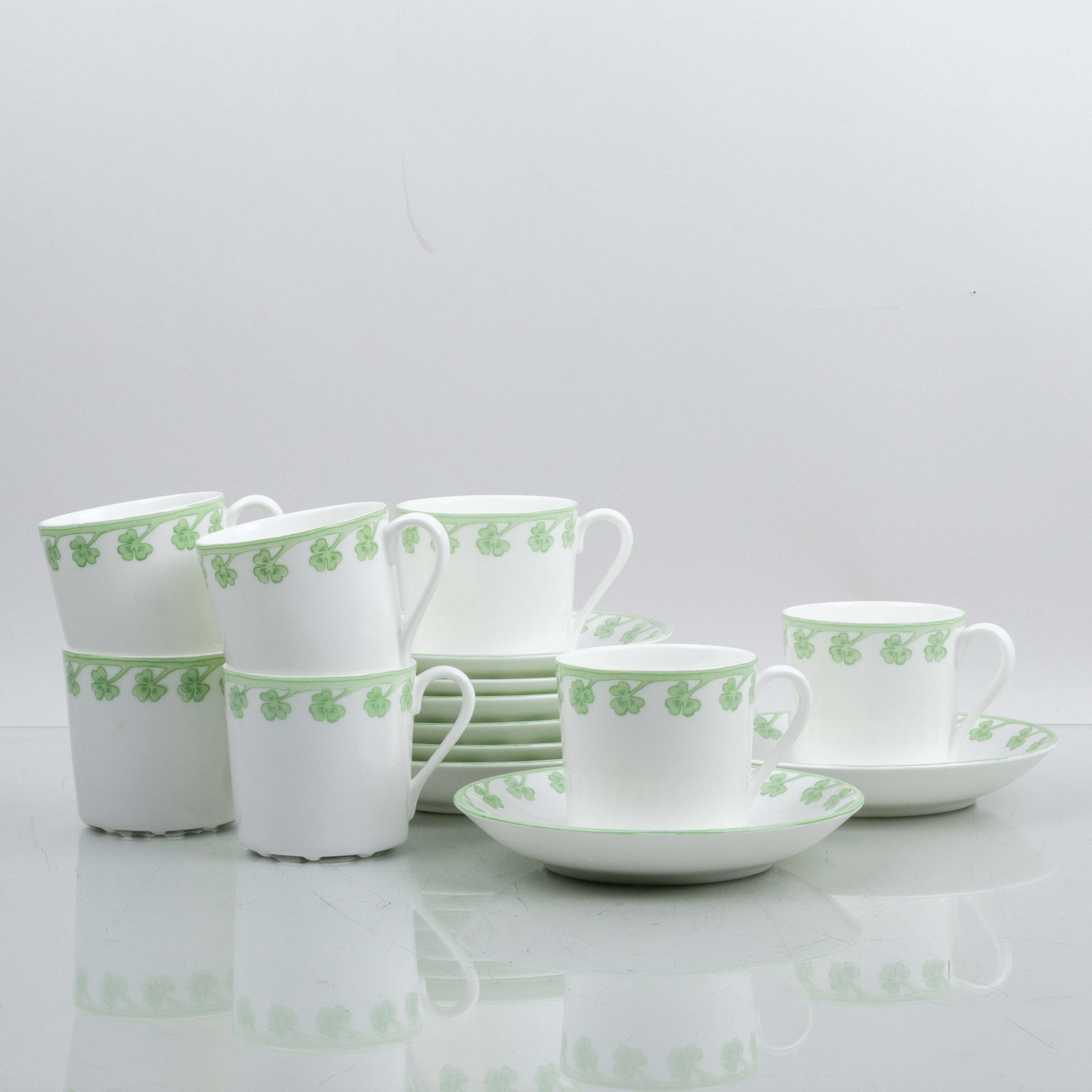 KAFFEETASSEN MIT UNTERTASSEN, 7 Stück, Knochenporzellan, "Gunnar", Gunnar Wennerberg