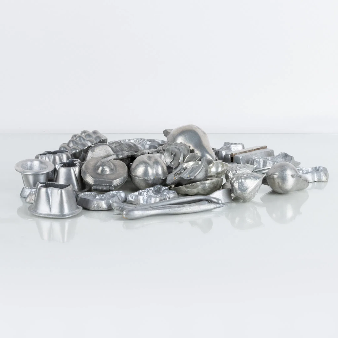 MARZIPAN / CHOCOLATE MOLDS, 20 pcs, pewter, 1900s