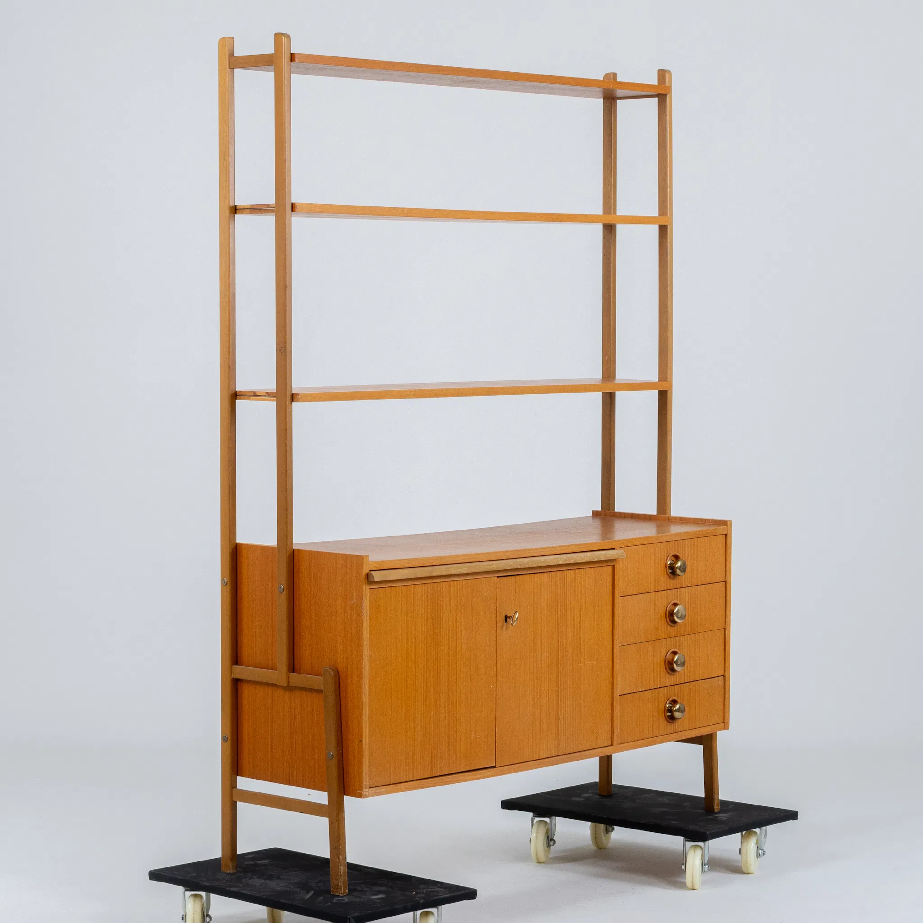 BÜCHERREGAL, Teakholz, 1950er/60er Jahre
