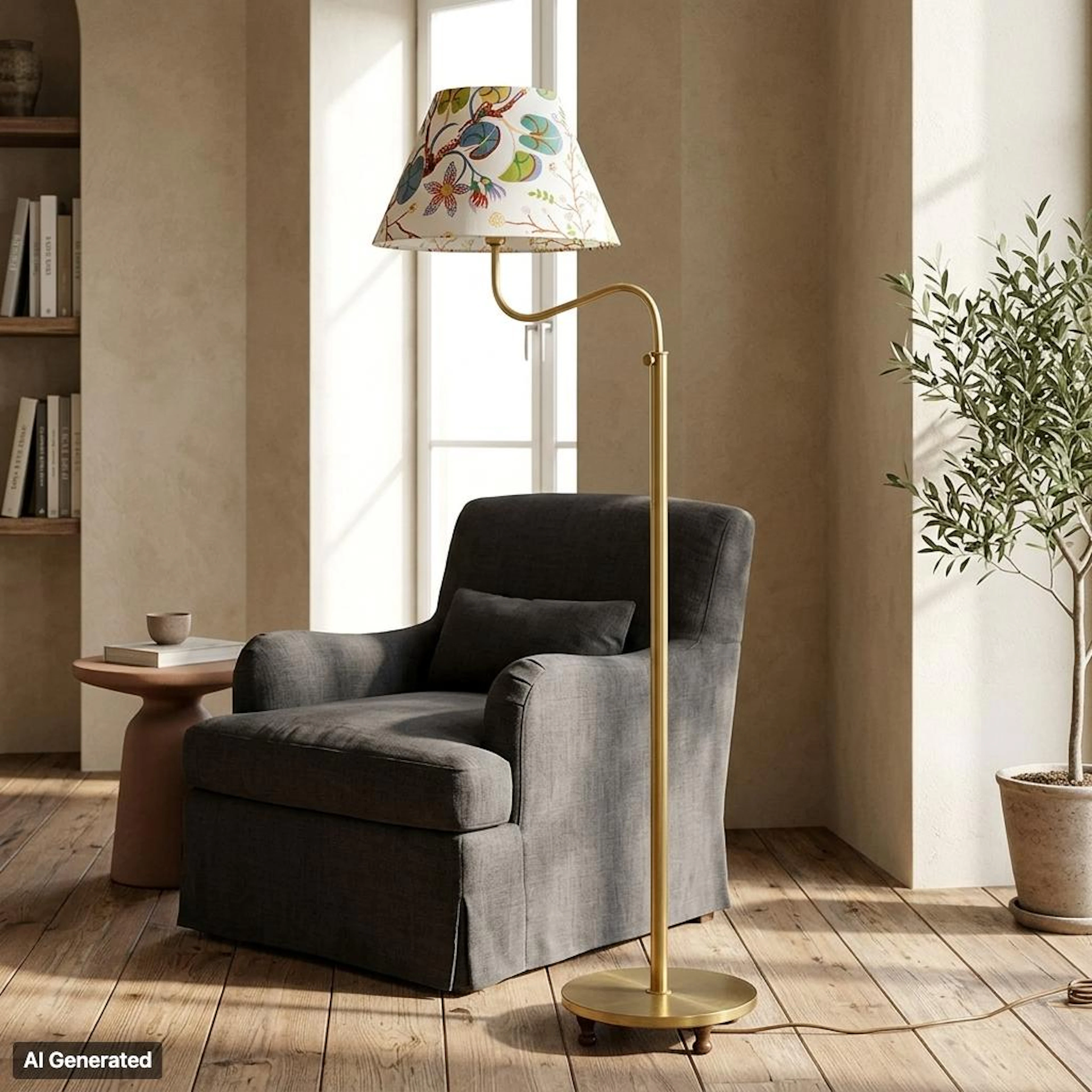 JOSEF FRANK, brass floor lamp, model G2568, Firma