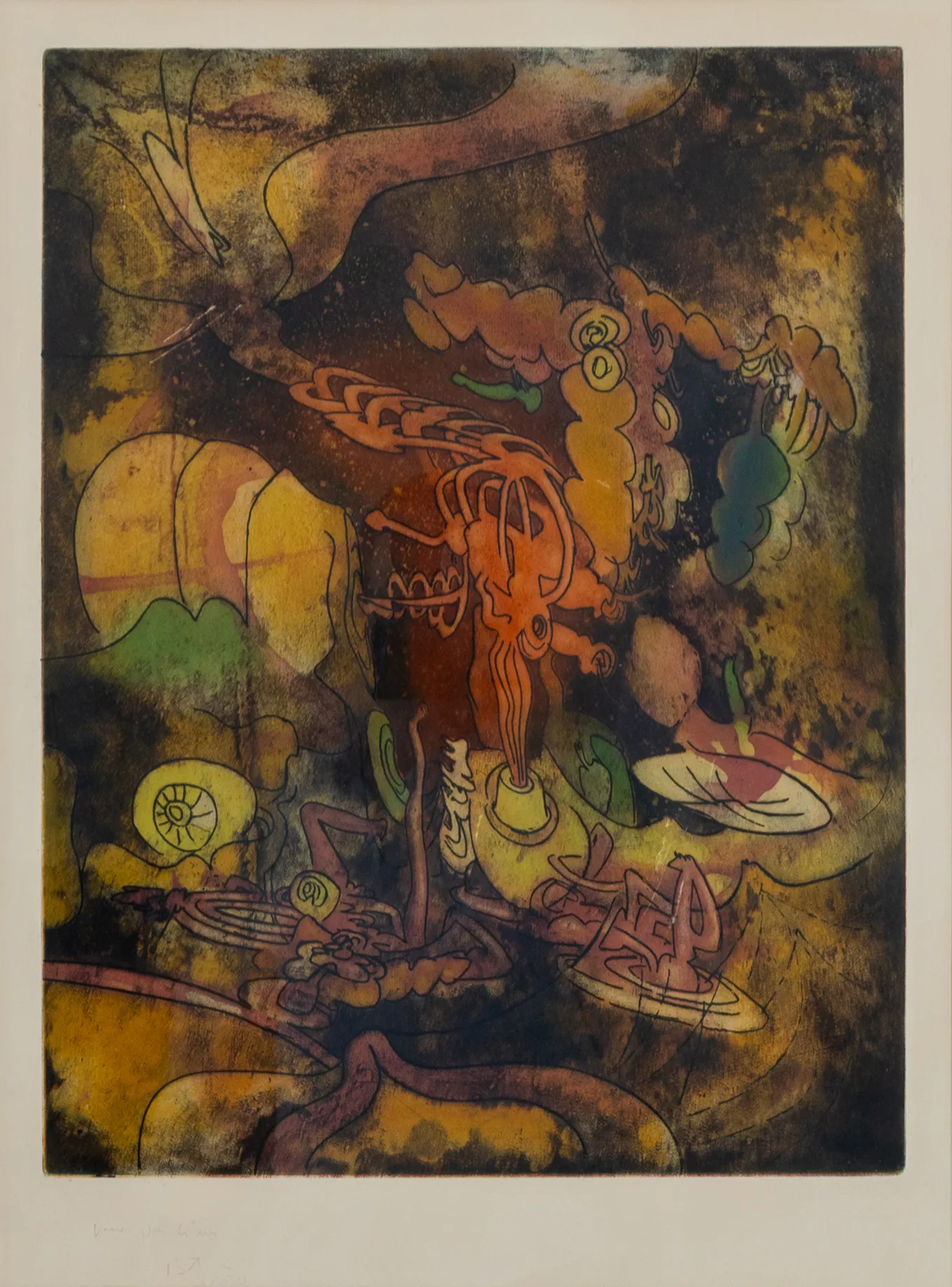 ROBERTO MATTA (Chile, 1911-2002), aguafuerte/acuática, firmado