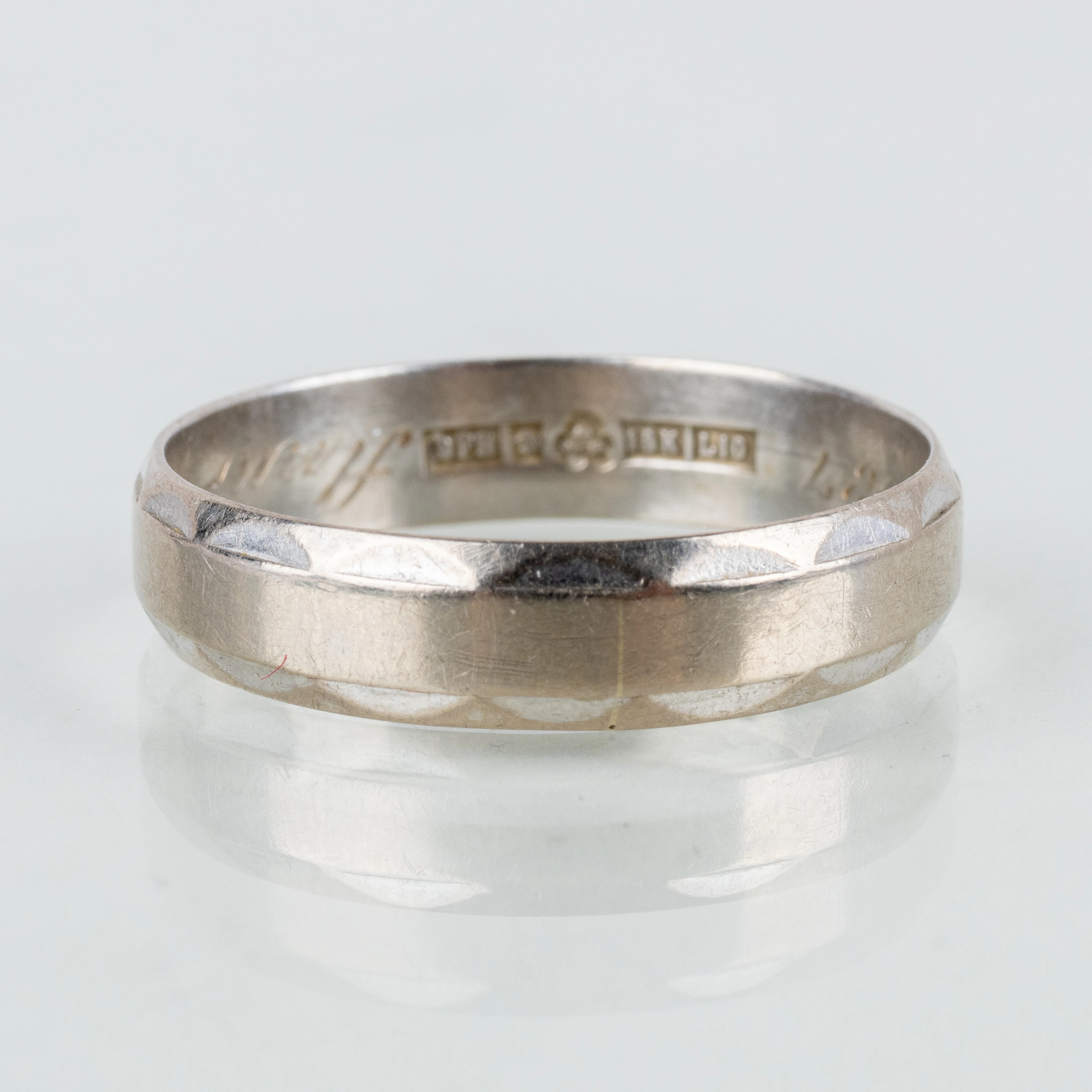 RING, 18 karat Weißgold, schwedische Briefmarken BFH 1985