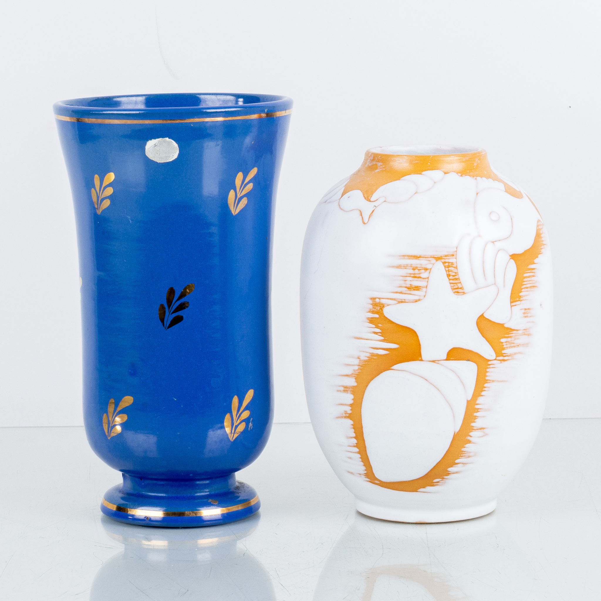 VASES, 2 cerámicas, Nittsjö y Upsala Ekeby, mediados del siglo XX