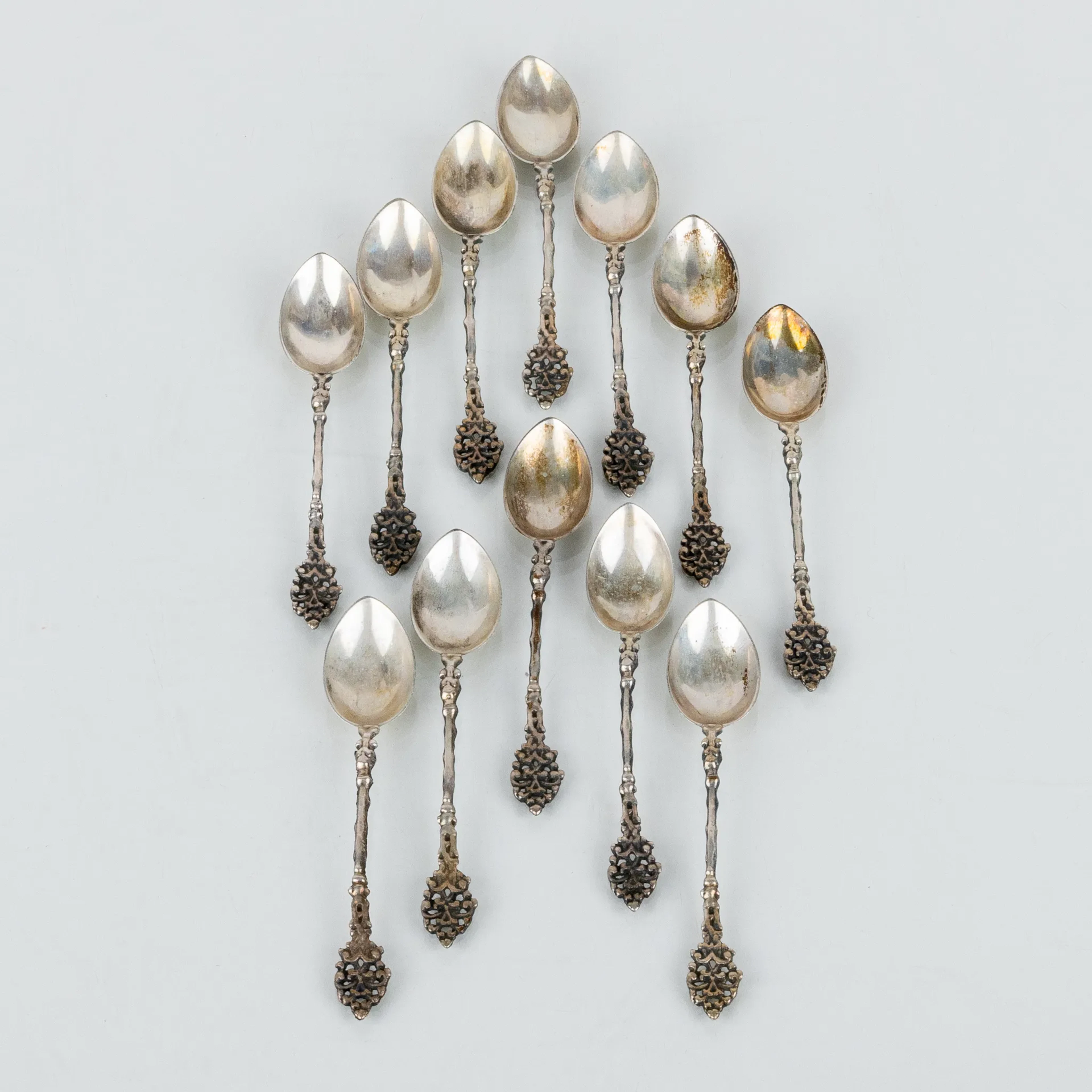 MOKCA-BOXEN, 12 Stück, Silber, 1900er