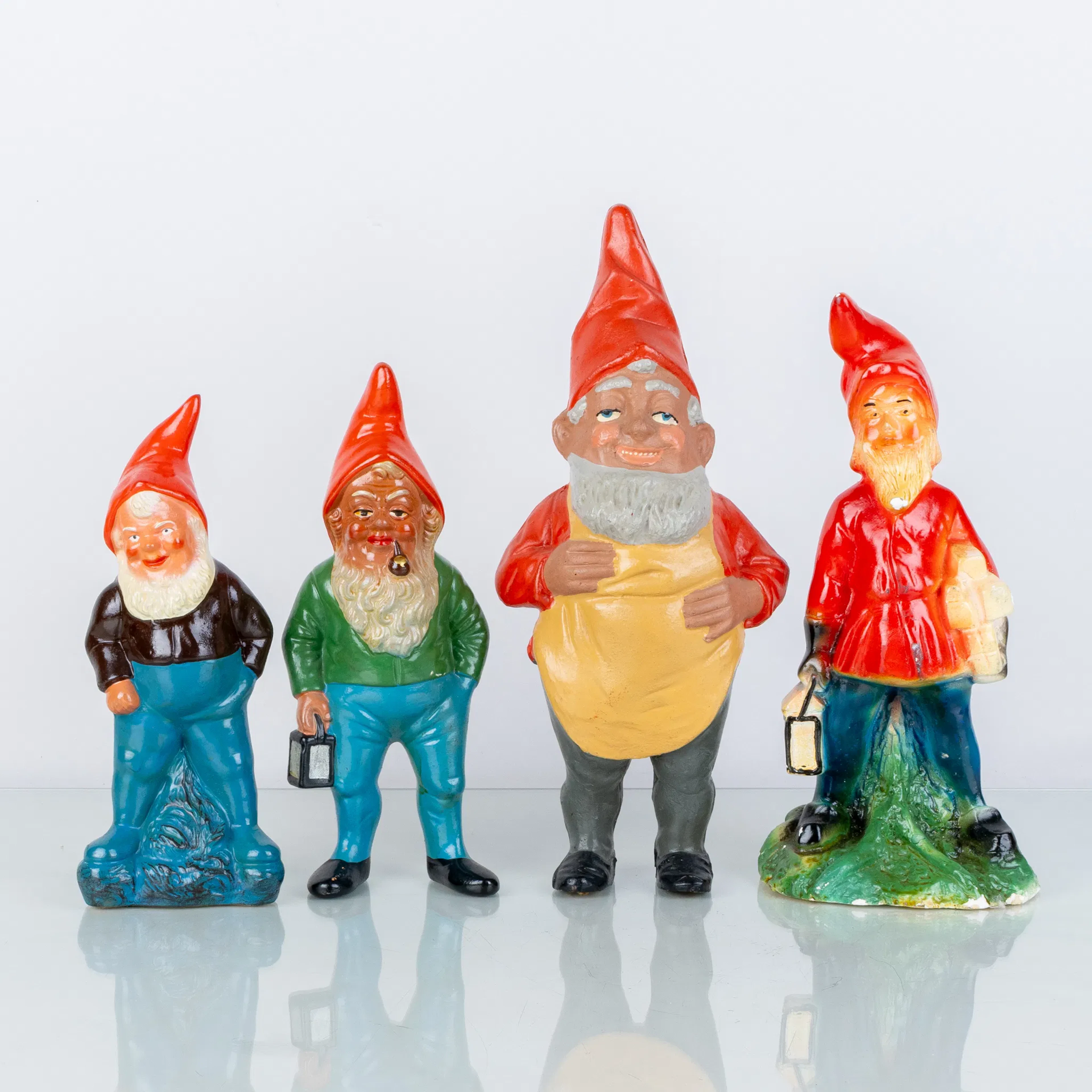 SANTAS, 4 pieces, earthenware, 1900s