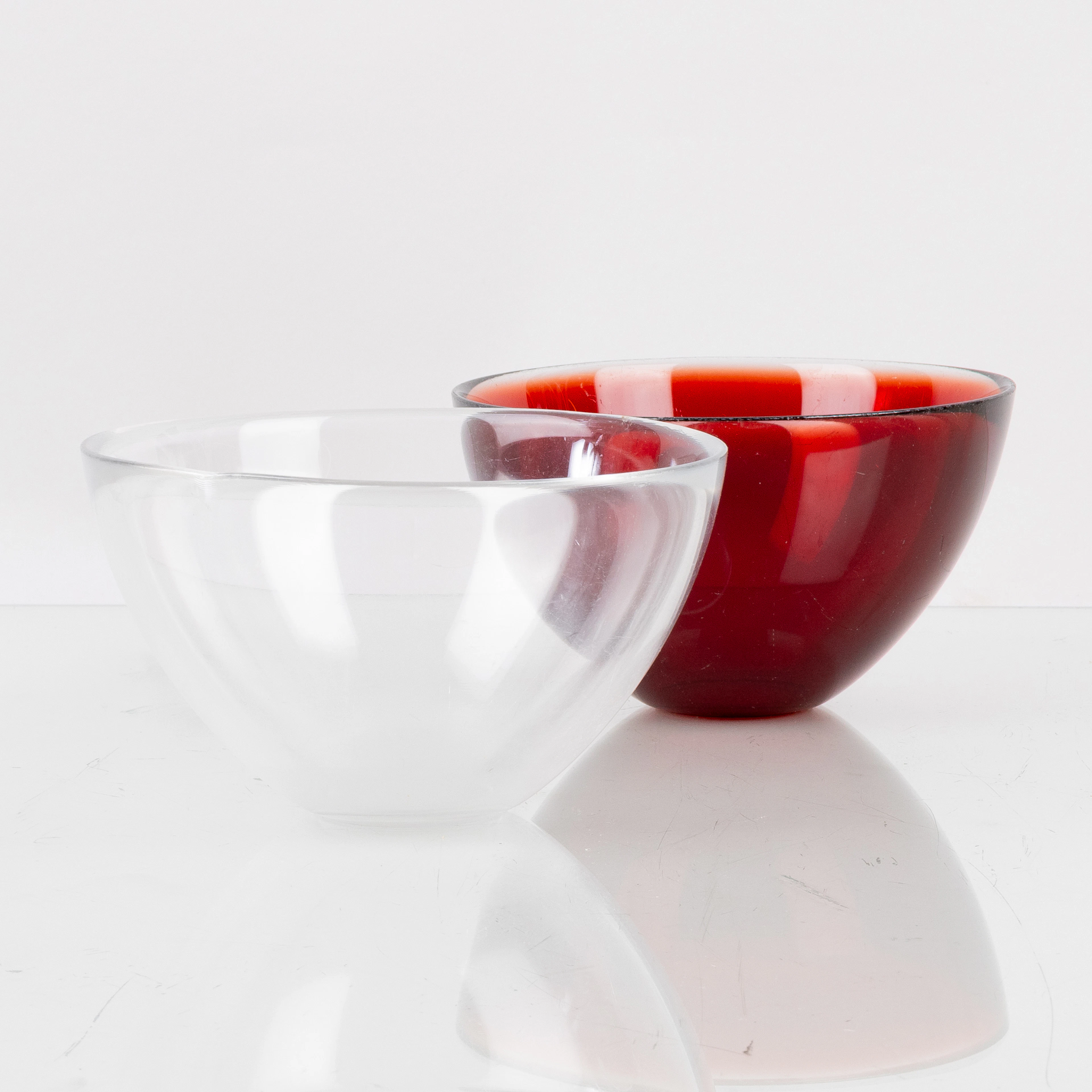 SVEN PALMQVIST, un vaso de 2 cuencos, "Fuga", Orrefors, mediados de 1900